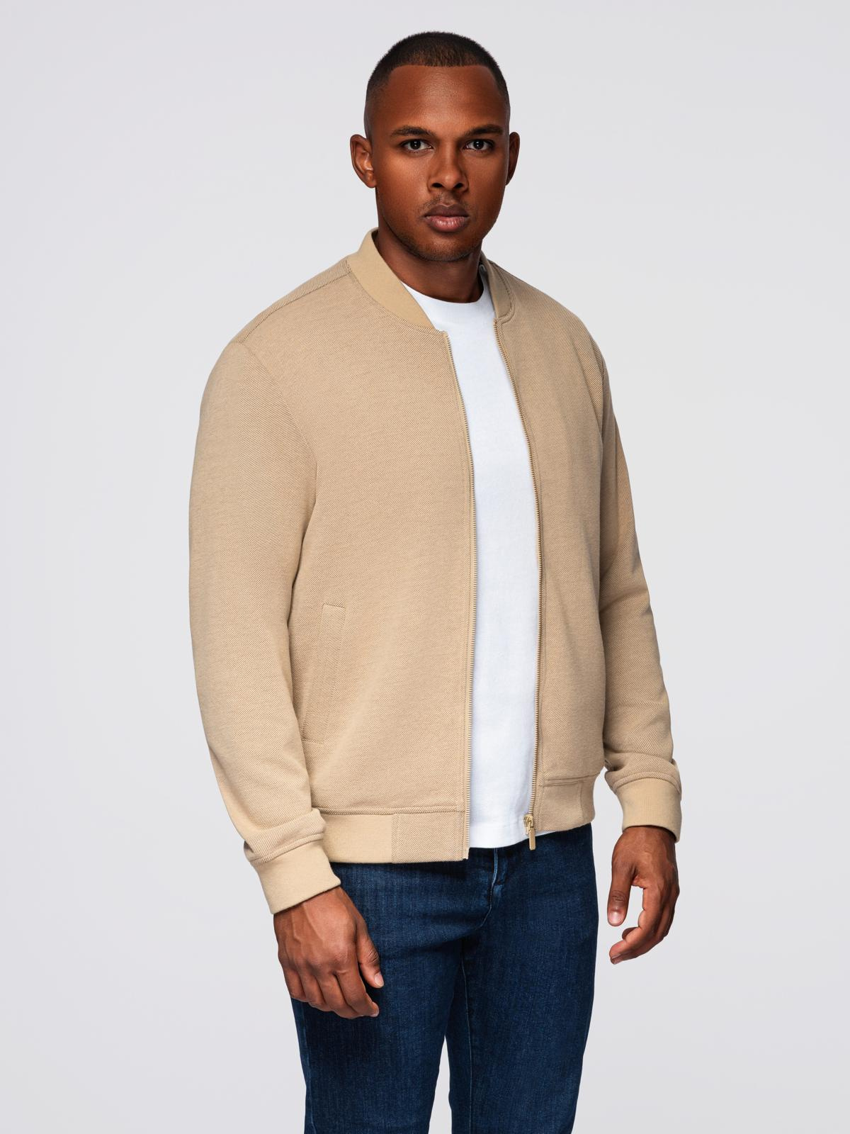 Ombre Men&#039;s raglan sleeve bomber jacket - warm beige