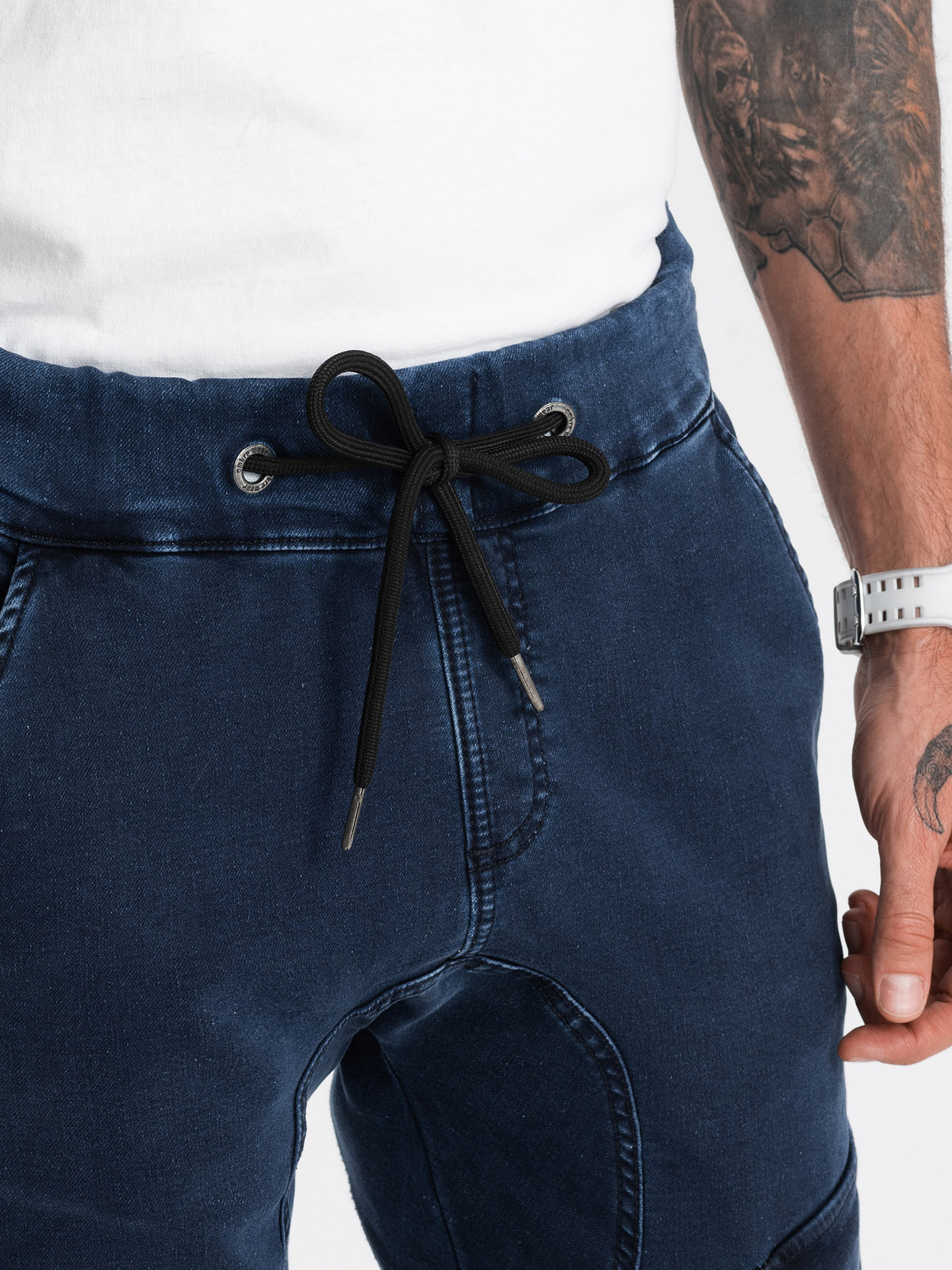 Ombre Men's JOGGERS pants with cargo pocket - navy blue