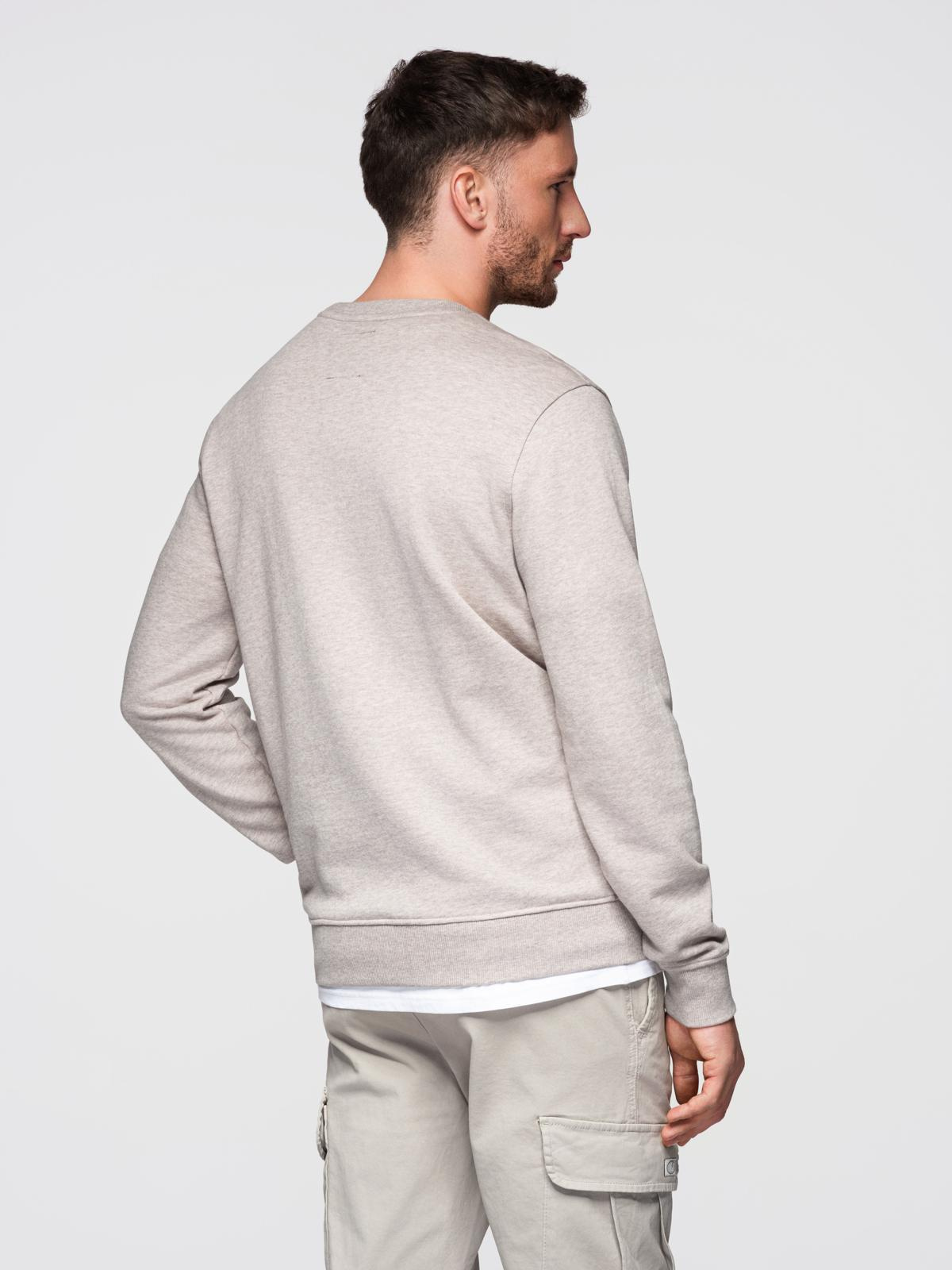 Ombre Men's mélange sweatshirt with embroidered logo - beige