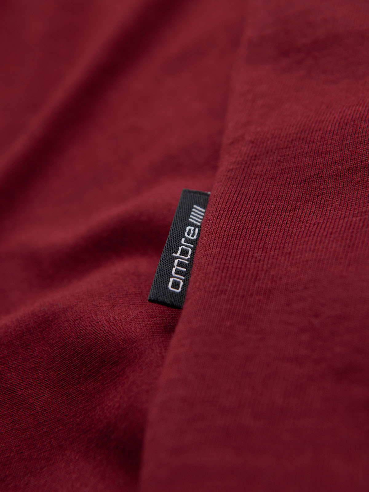 Ombre BASIC men's cotton classic tee shirt with a v-neck - maroon