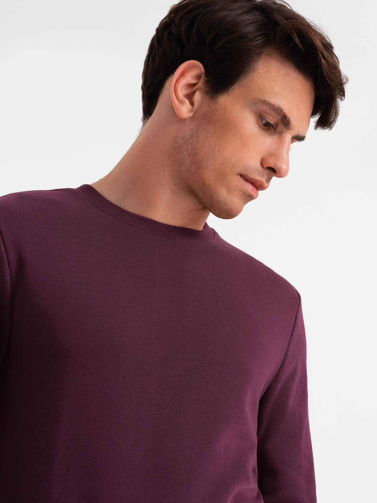 Ombre Men&#039;s BASIC cotton non-stretch sweatshirt - maroon