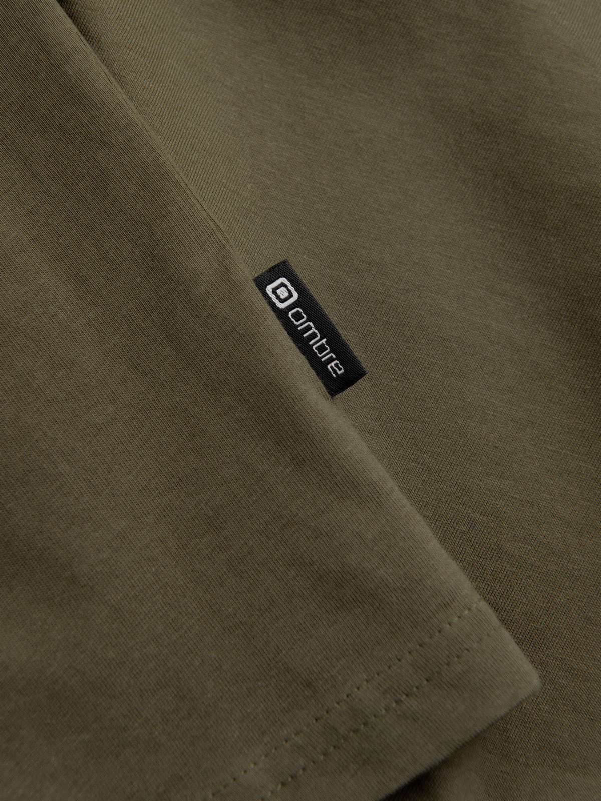 Ombre Men's unprinted longsleeve with v-neck - dark olive