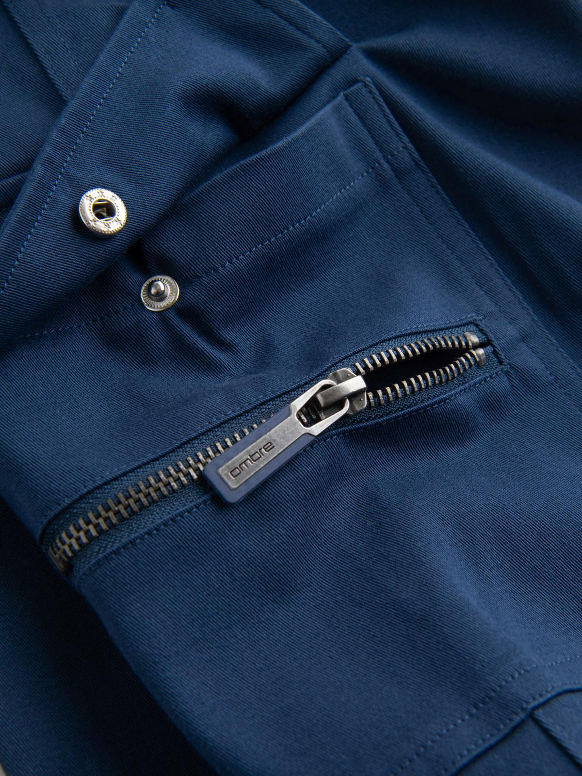 Ombre Men's STRAIGHT LEG cargo pants with zippered pockets - dark blue