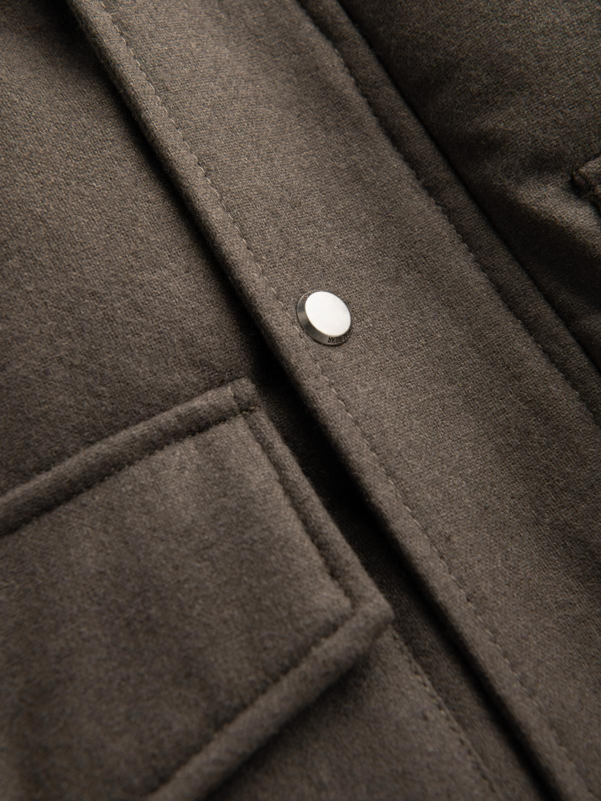 Ombre Men&#039;s long warm parka jacket with wool - dark grey melange