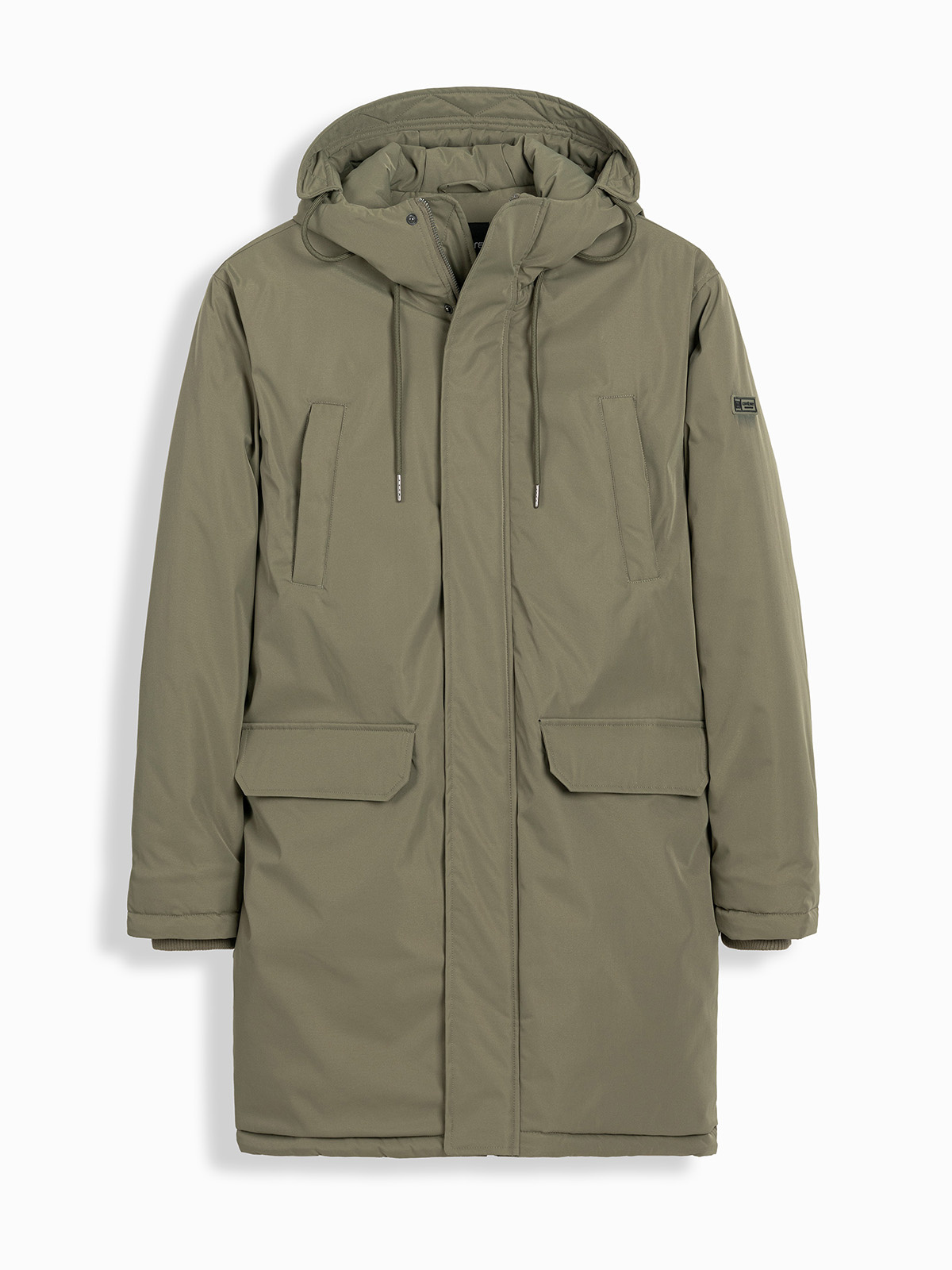 Ombre Classic men's long parka jacket - olive