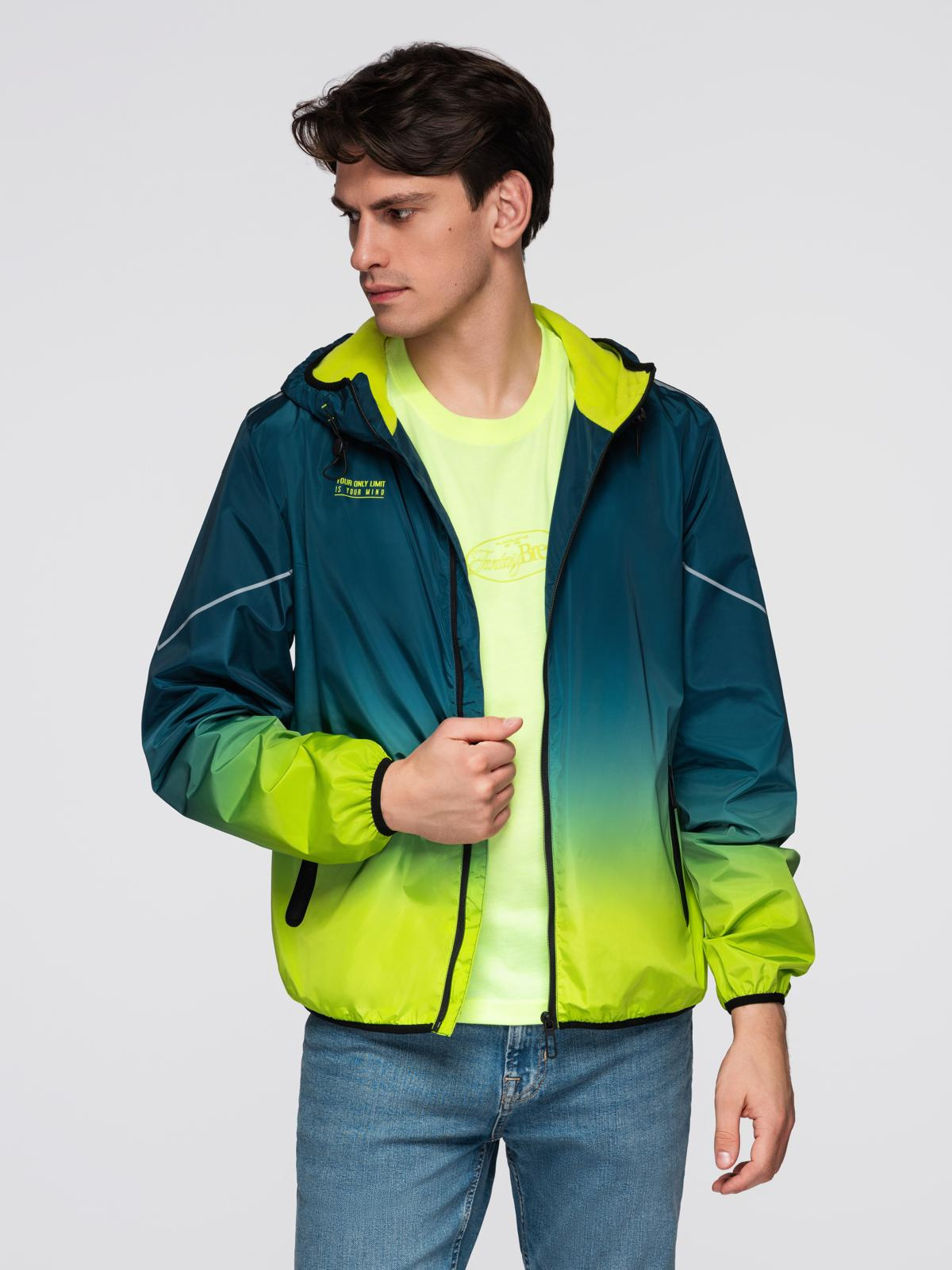 Men&#039;s ombre sports jacket with reflectors and fleece lining
