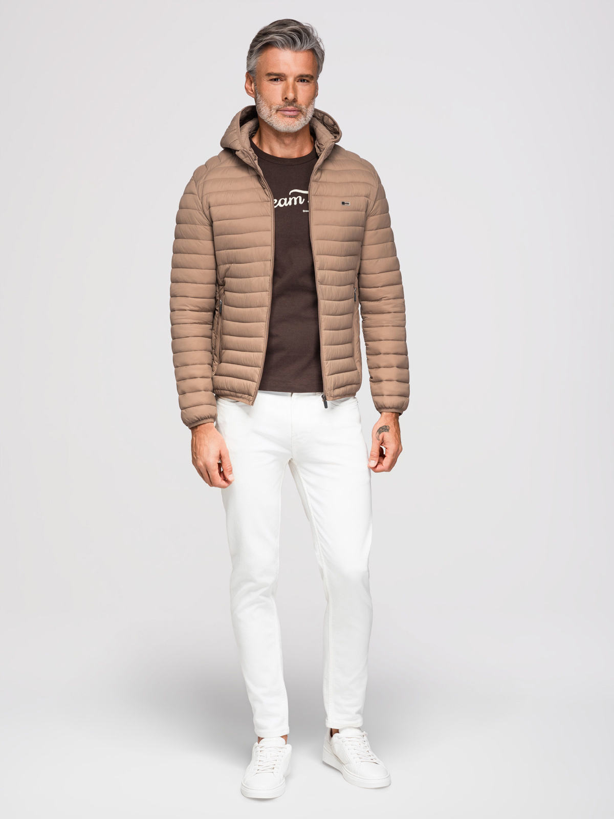 Ombre Men's satin-finish bomber jacket with contrasting ribbed cuffs - black