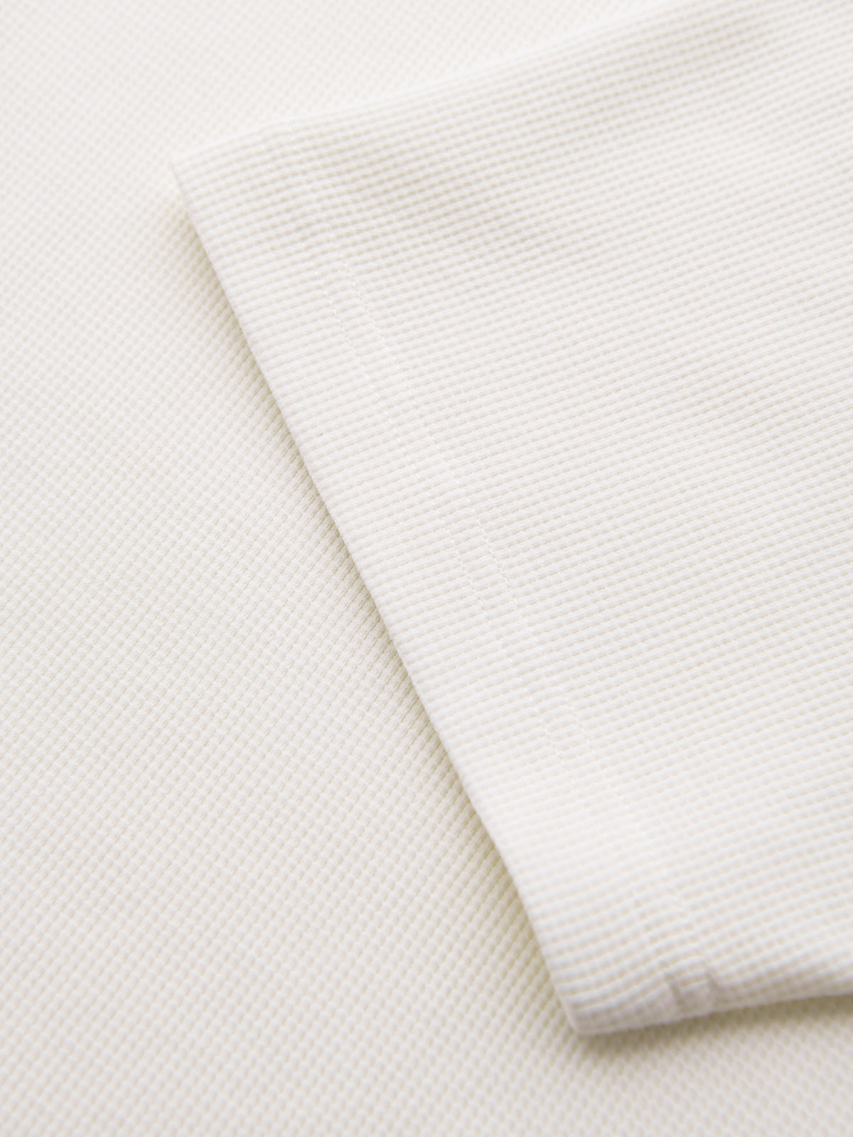 Ombre Men's waffle-textured T-shirt with round neckline - broken white