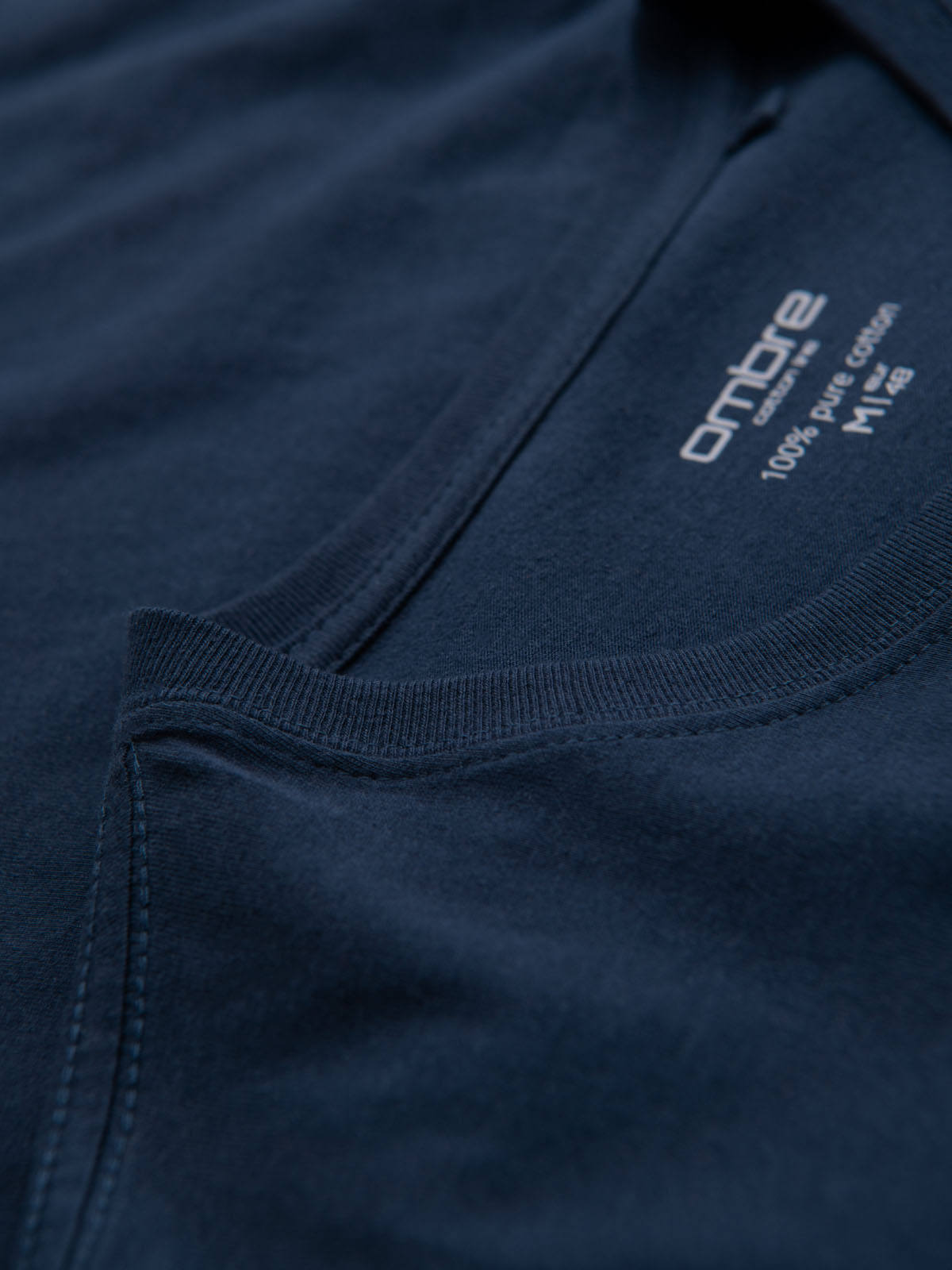 Ombre Classic BASIC men's cotton T-shirt - navy blue