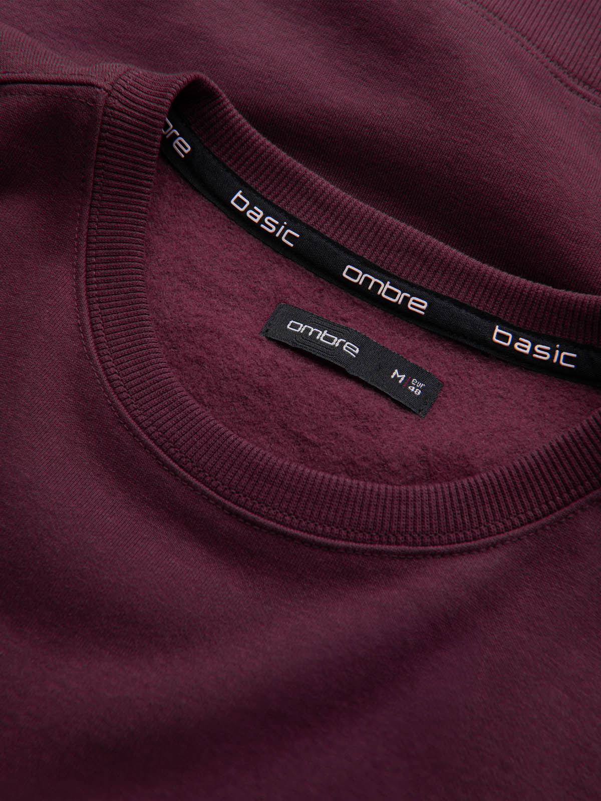 Ombre Men&#039;s BASIC cotton non-stretch sweatshirt - maroon