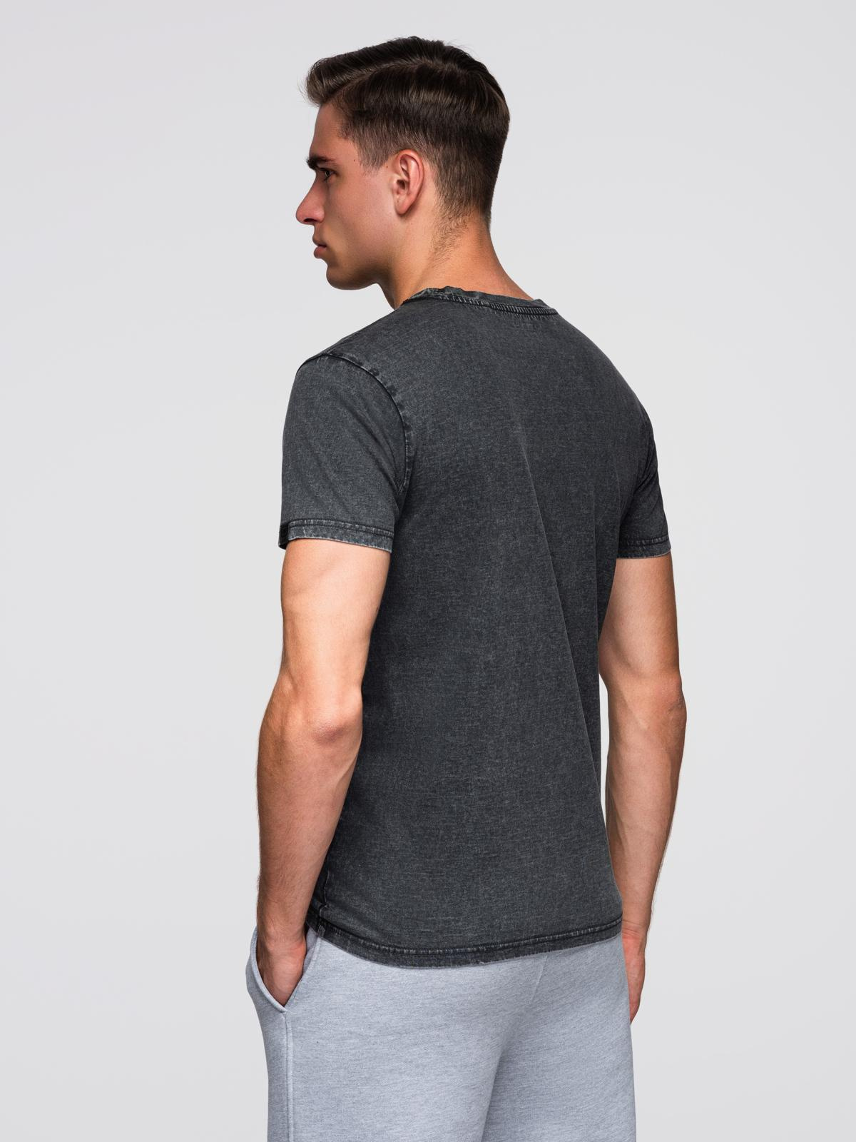 Ombre Men's T-shirt with wash effect - black