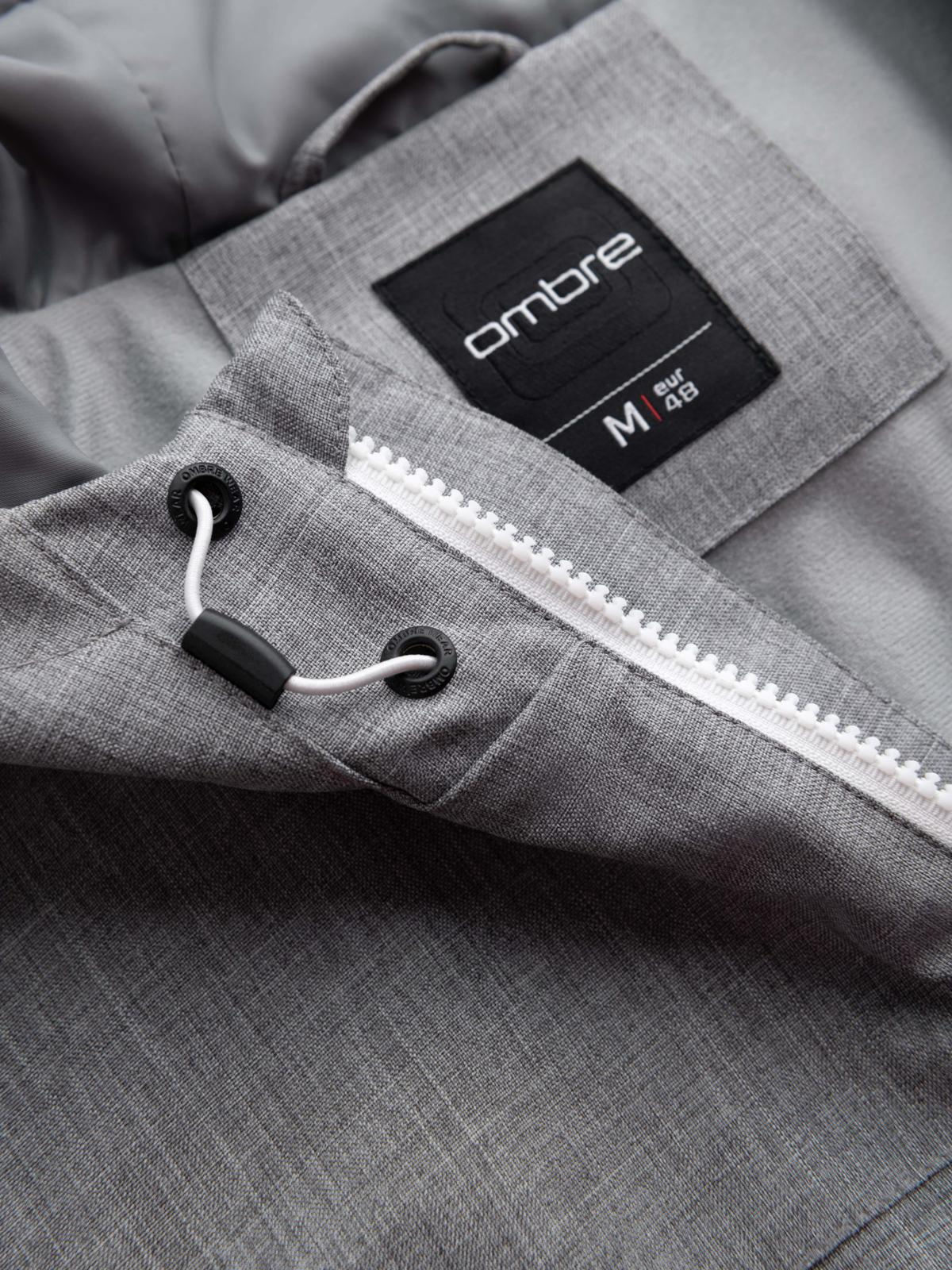 Ombre Men&#039;s lightweight sports jacket with fleece lining - gray