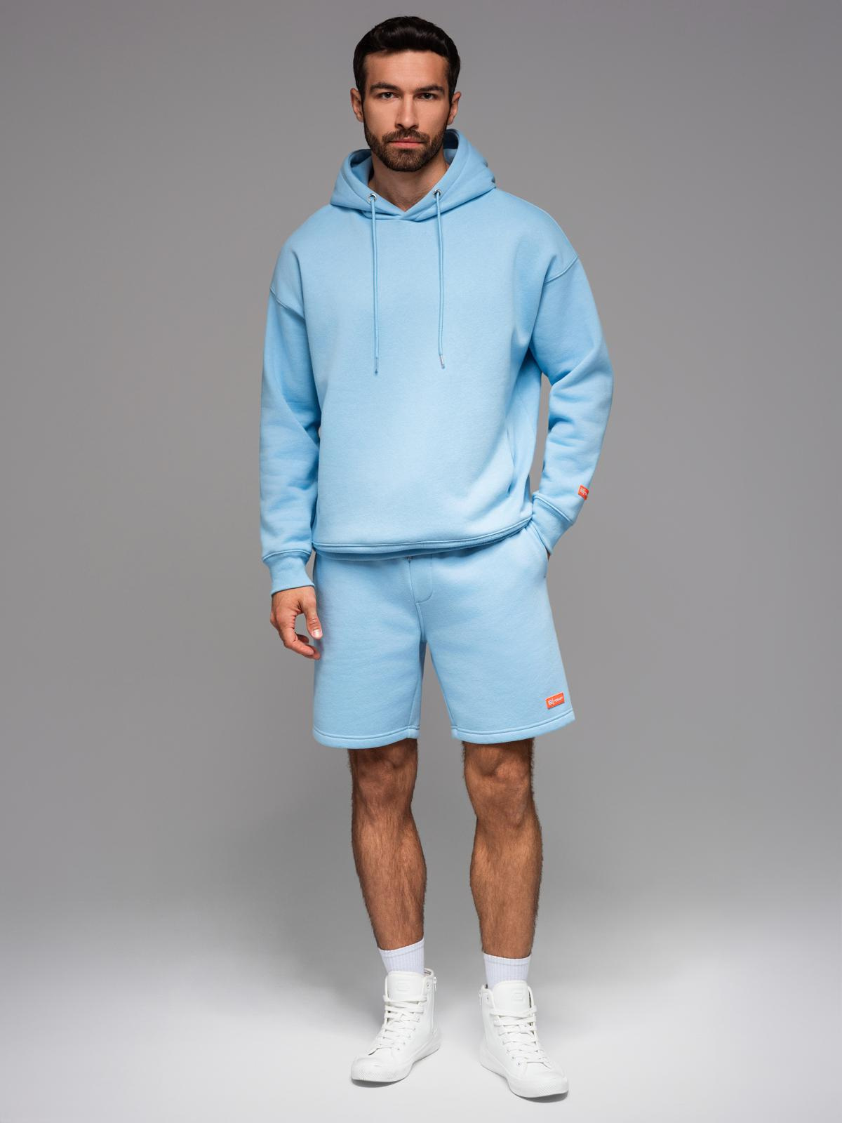 Ombre Unisex sweat shorts with drawstring waist - blue