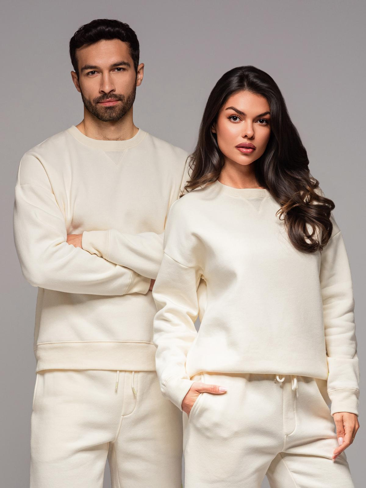 Ombre Classic unisex sweatshirt with round neckline - cream