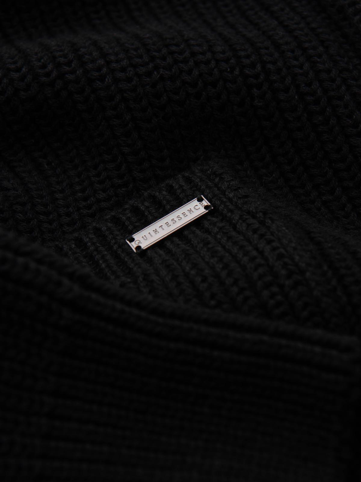 Ombre Men's cotton cardigan sweater with shawl collar - black