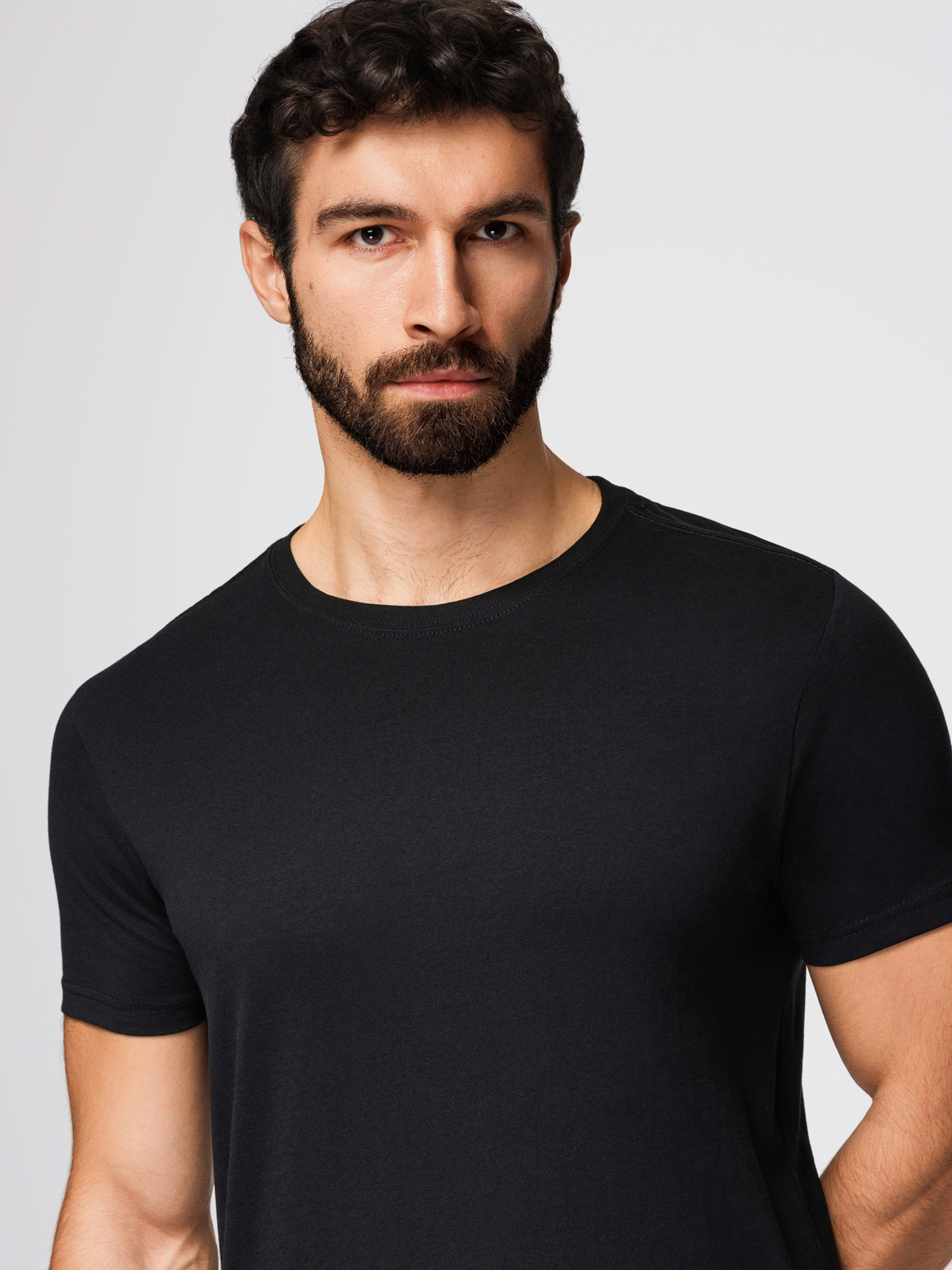 Ombre BASIC bavlnené tričká pre mužov - čierna/zelená/khaki