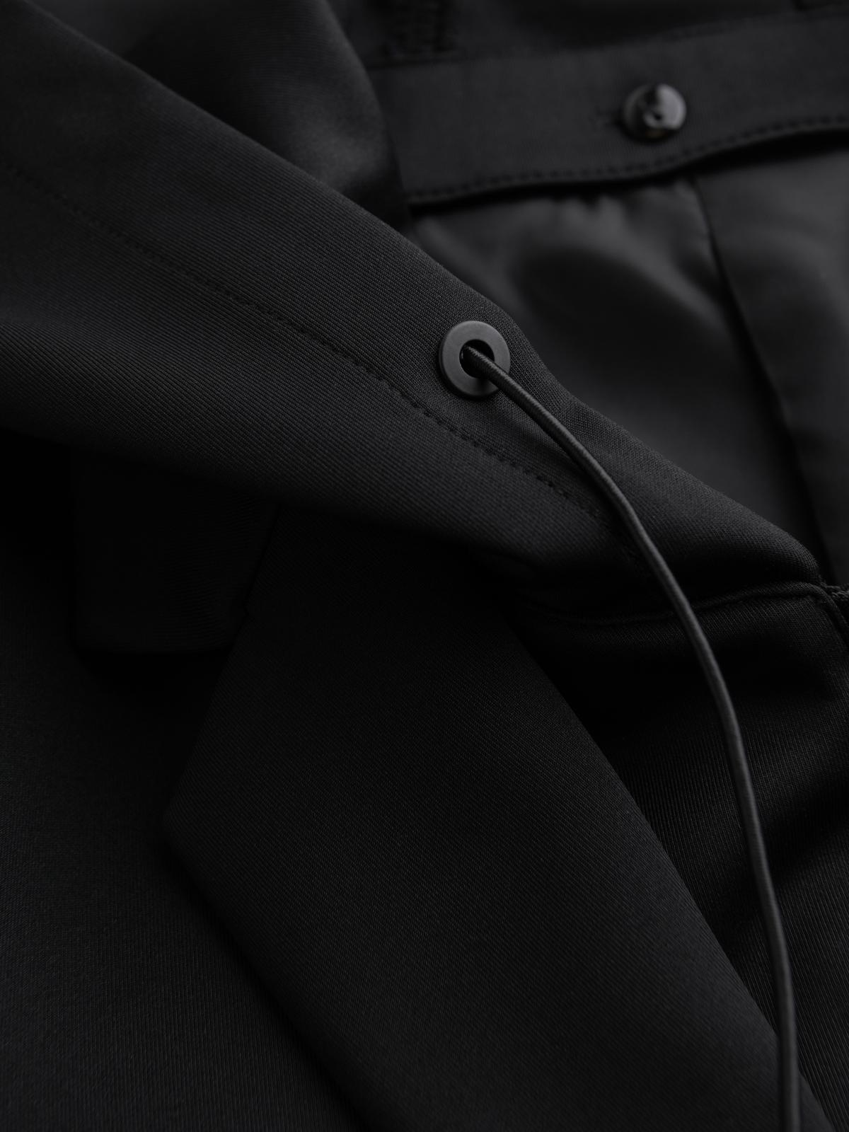 Ombre Men&#039;s blazer with detachable underlining and hood - black