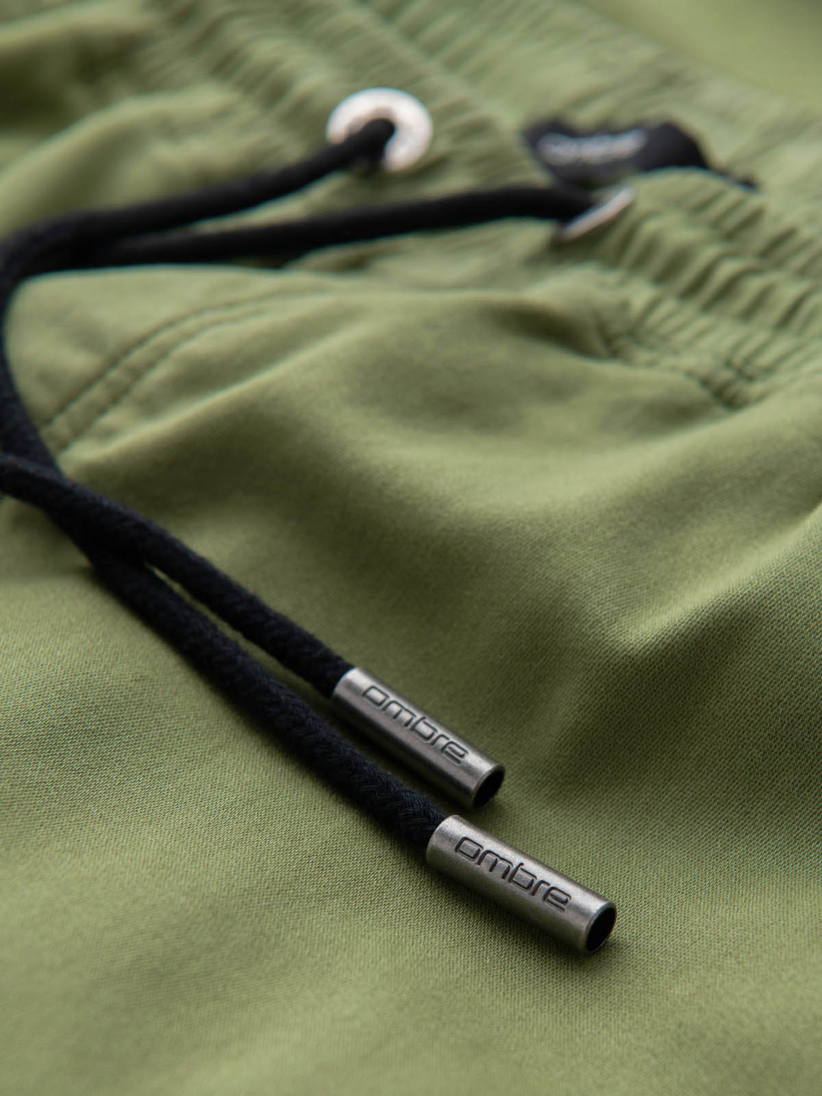 Ombre Men&#039;s knit joggers with cargo pockets - olive