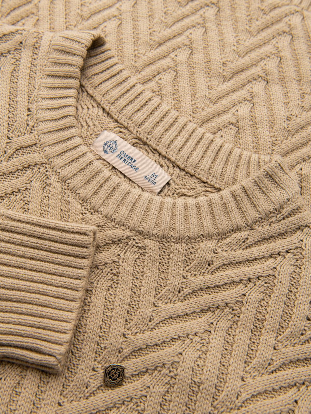 Ombre Men&#039;s zigzag knit sweater - sand