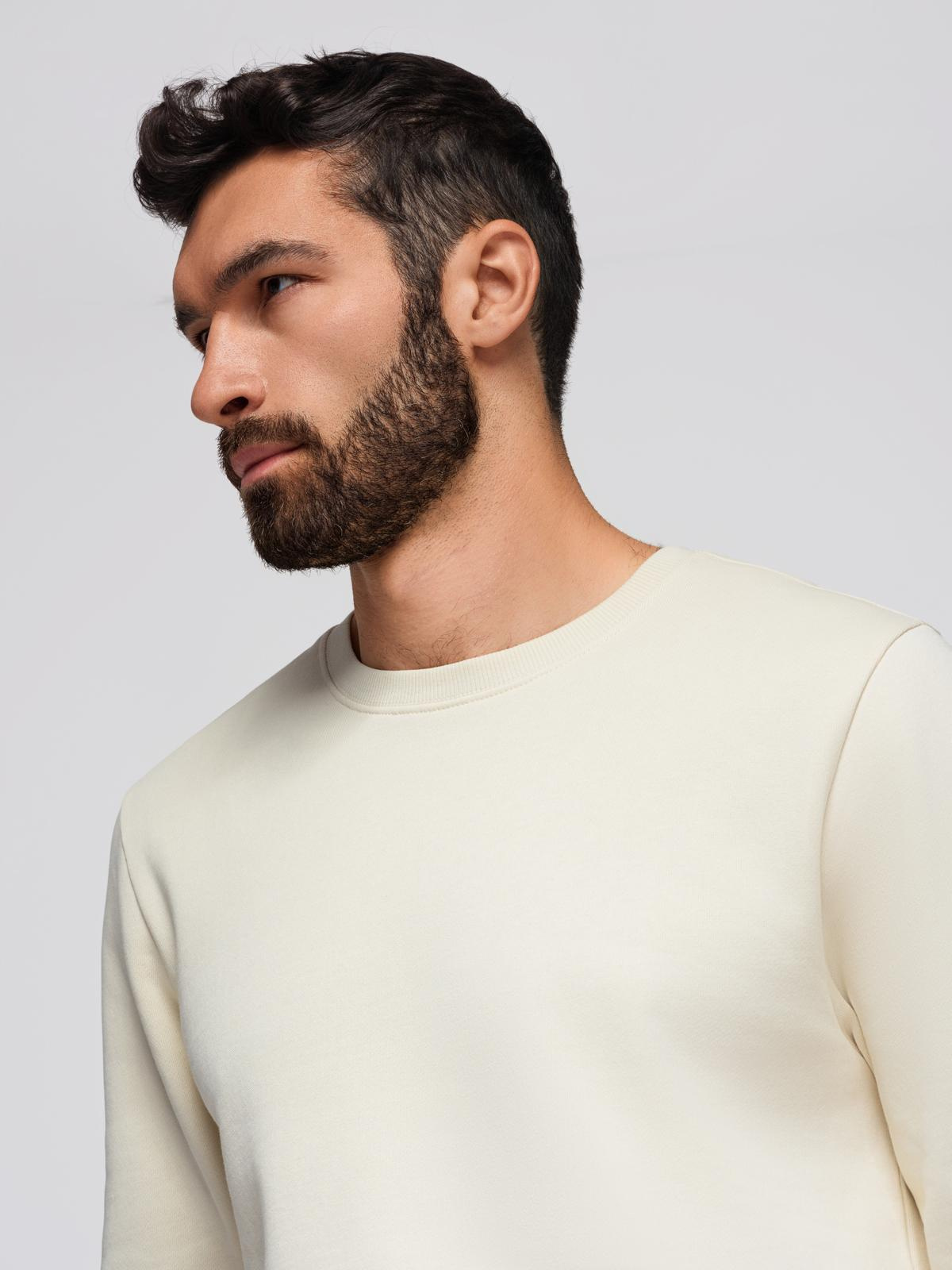 Ombre BASIC men&#039;s sweatshirt with round neckline - cream