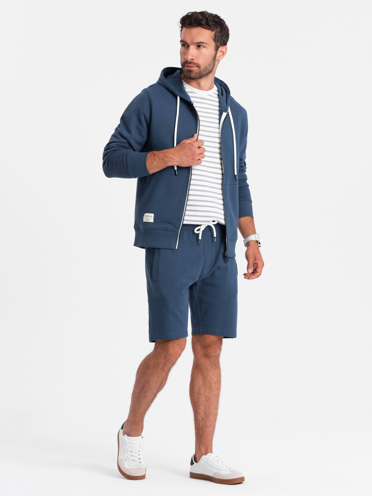 Ombre Men's sweatshirt set unbuttoned sweatshirt + shorts