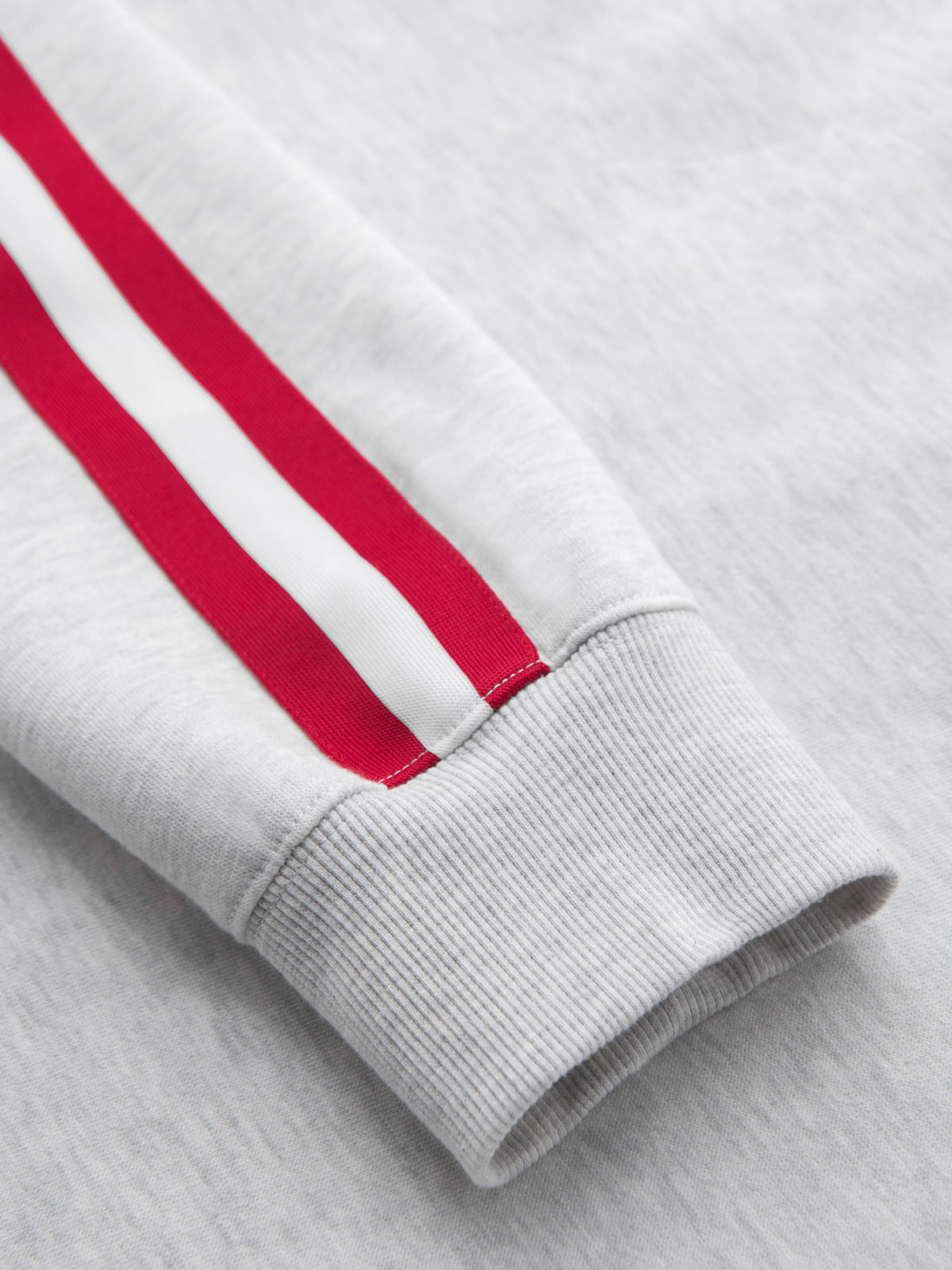 Ombre Men's sweatshirt with high collar and stripes - grey melange