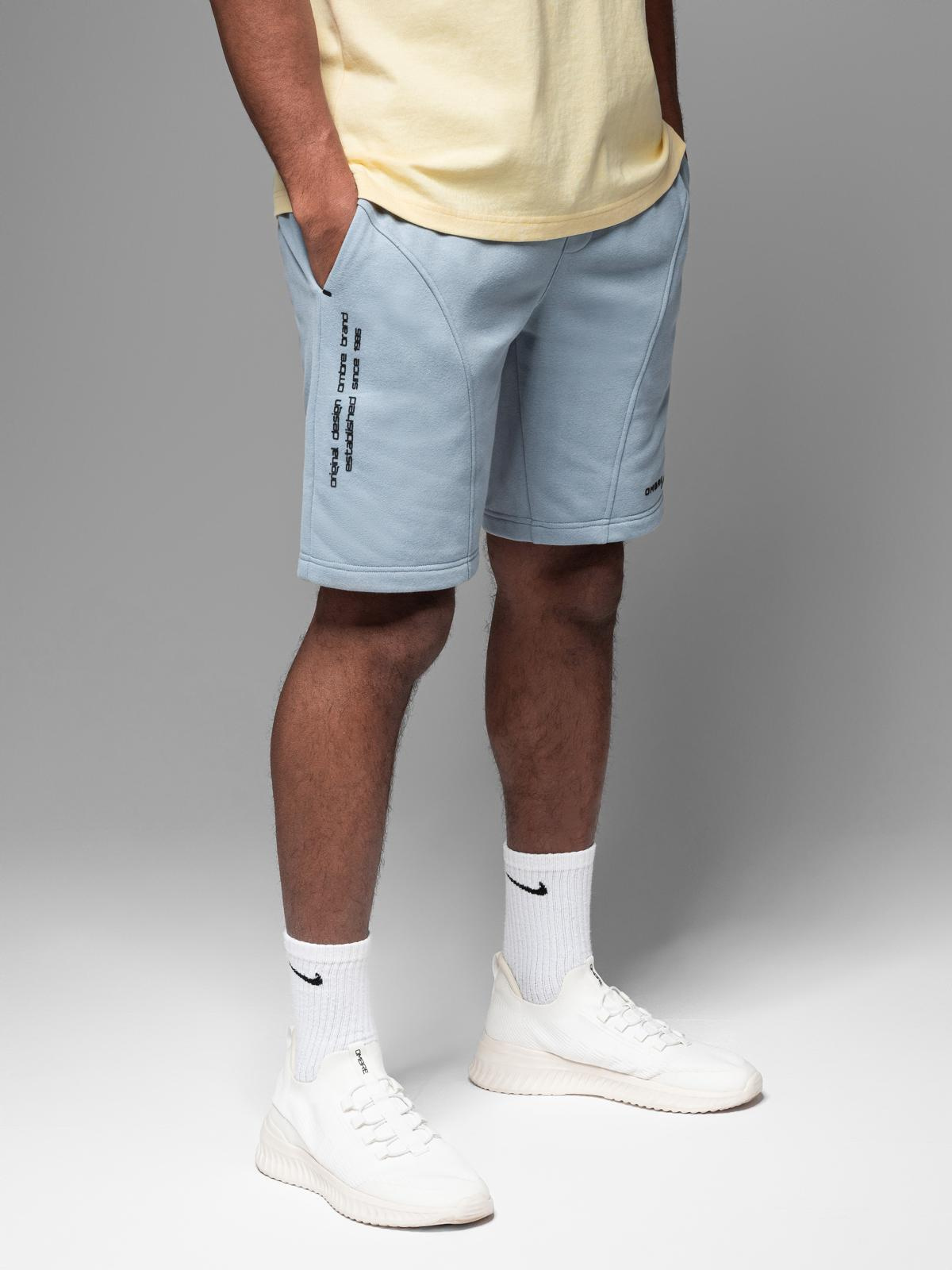 Ombre Fitted men's printed short sweat shorts - light blue