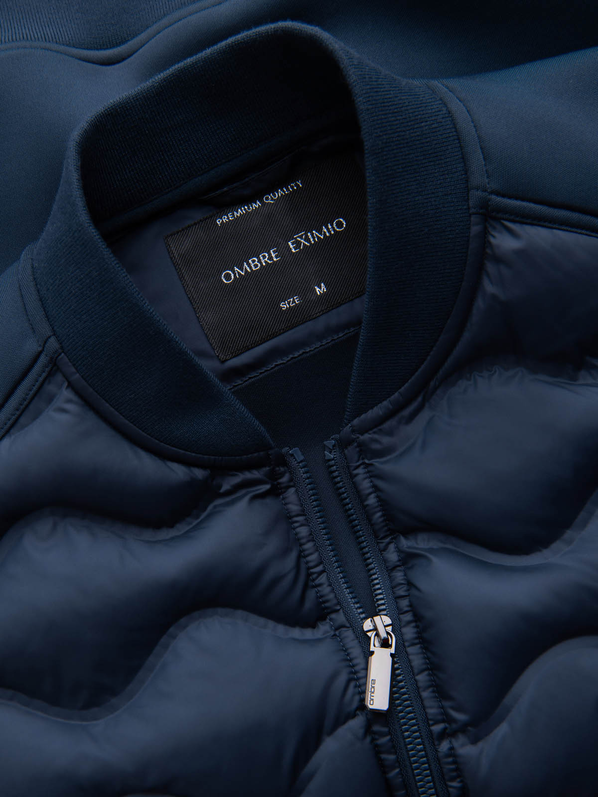 Ombre Men&#039;s quilted bomber jacket - navy blue