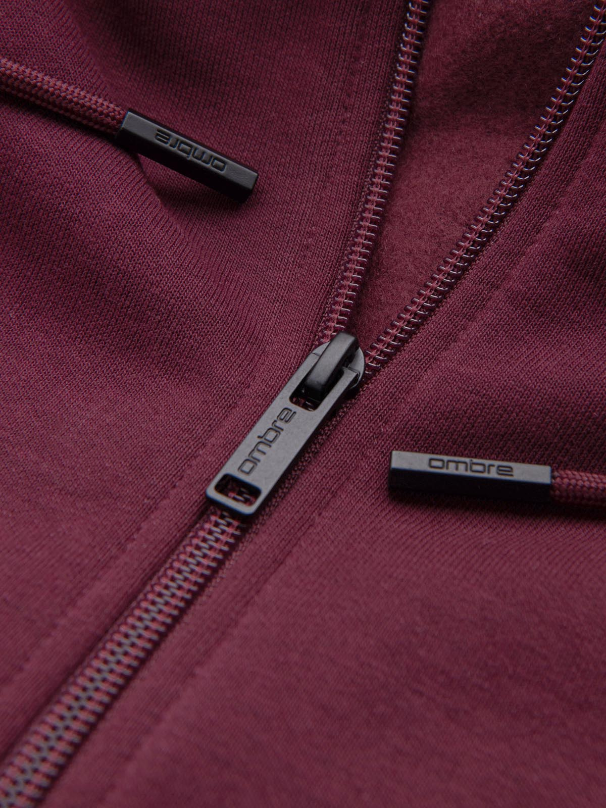 Ombre Men's unbuttoned BASIC sweatshirt - maroon