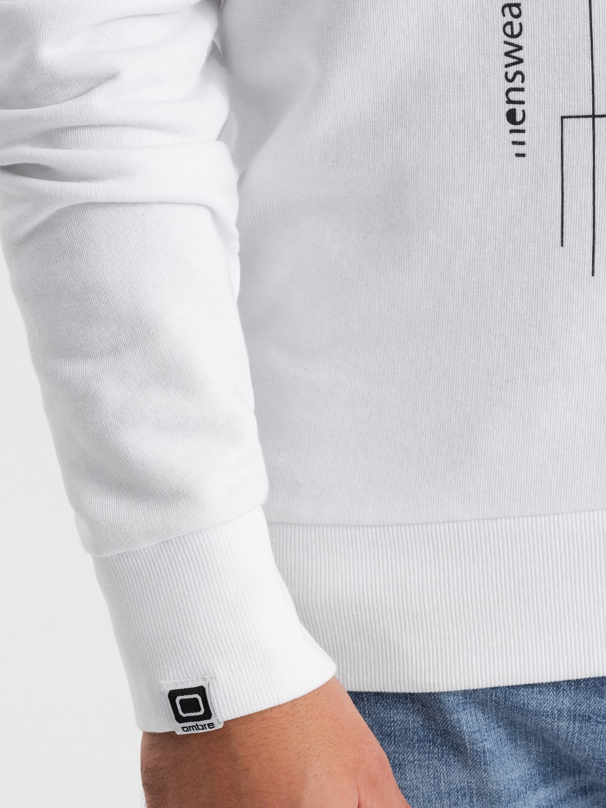 Ombre Men&#039;s printed HOODIE sweatshirt - white