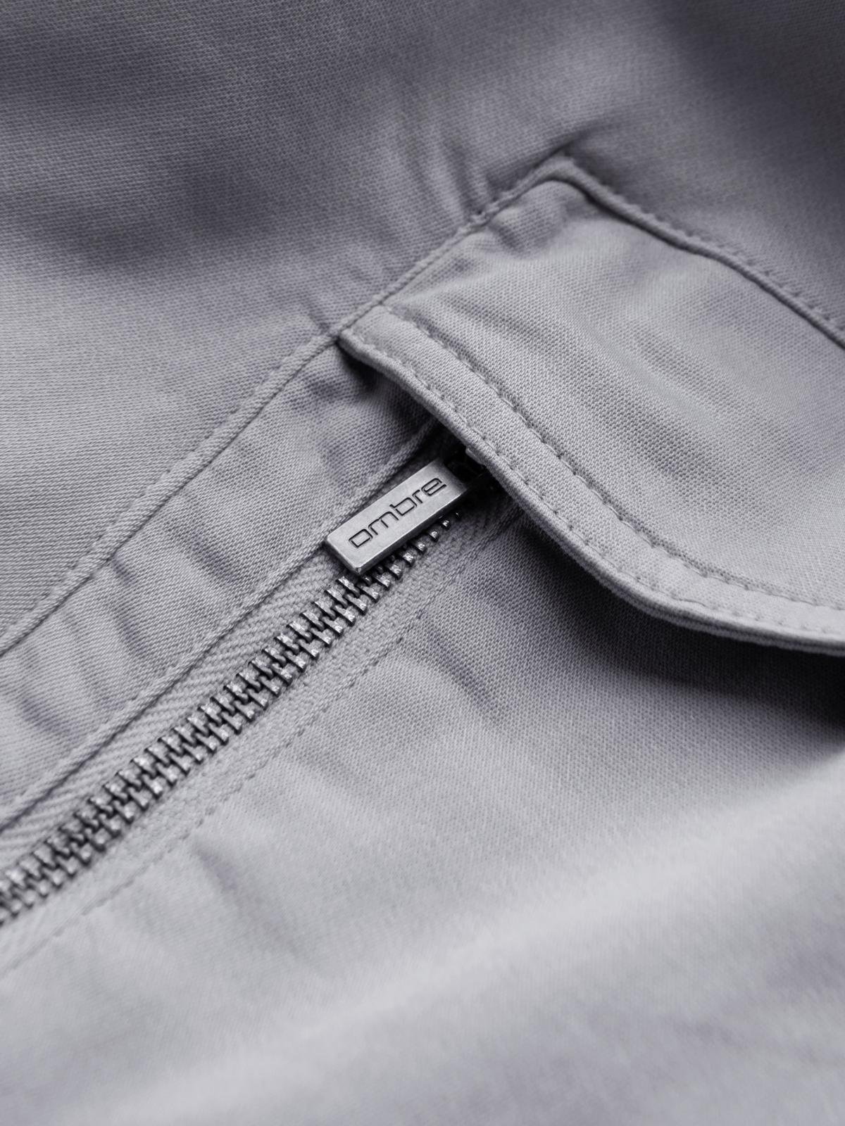 Ombre Men's knitted joggers with cargo pockets - light grey