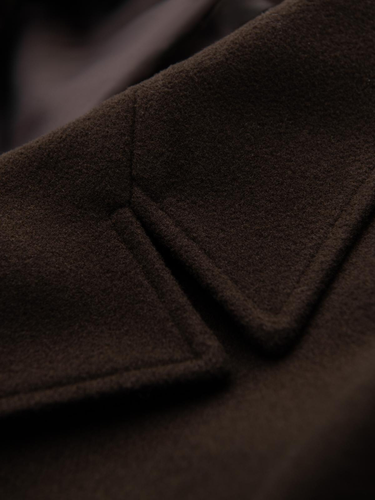 Ombre Men&#039;s double-breasted coat with decorative buttons - dark brown