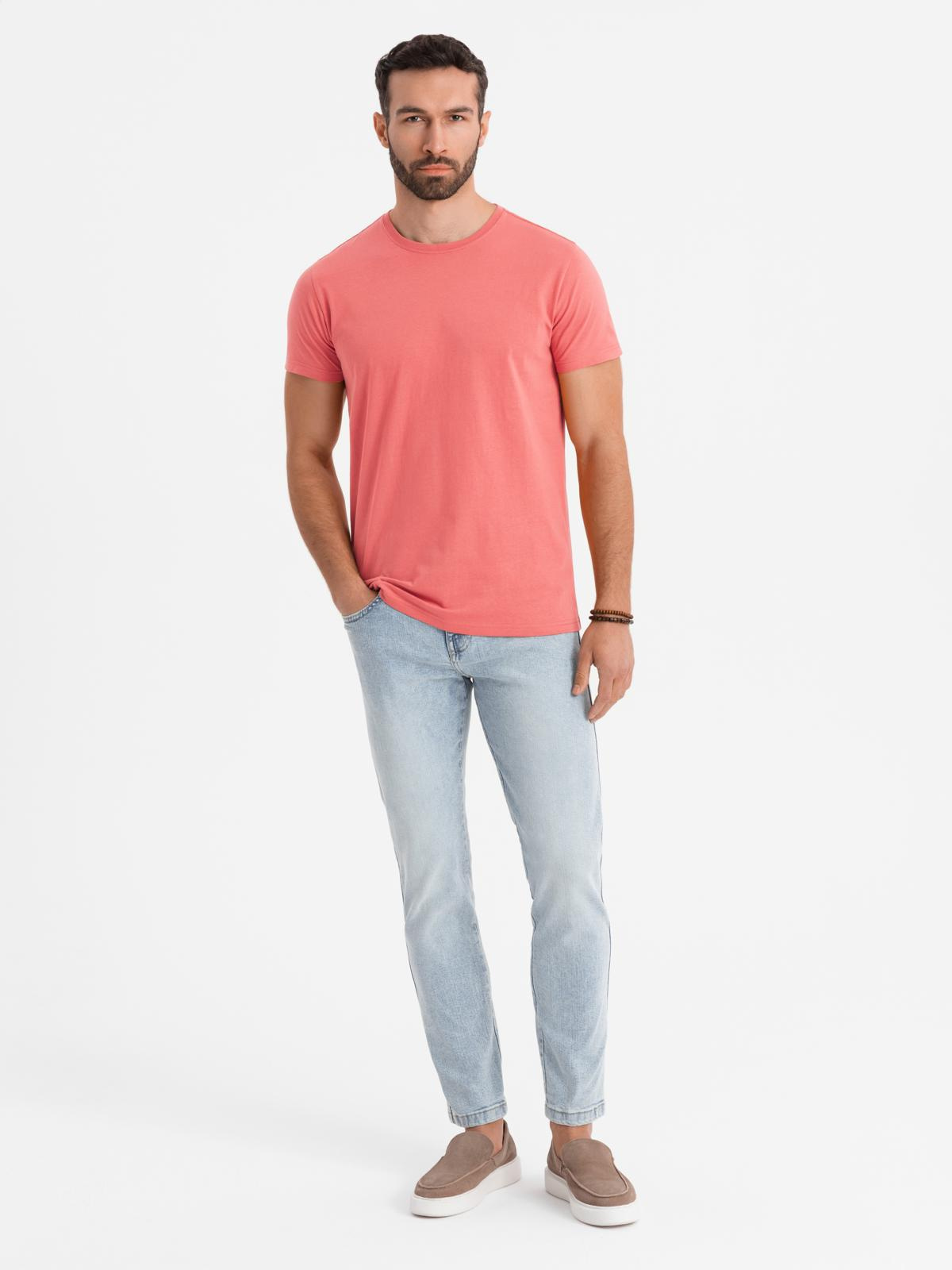 Ombre BASIC men's classic cotton T-shirt - coral