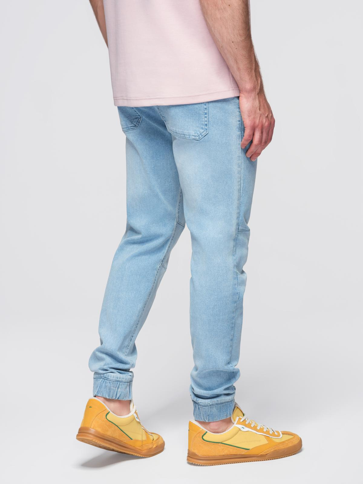 Ombre Men&#039;s JOGGERS denim pants with wash effect - light blue
