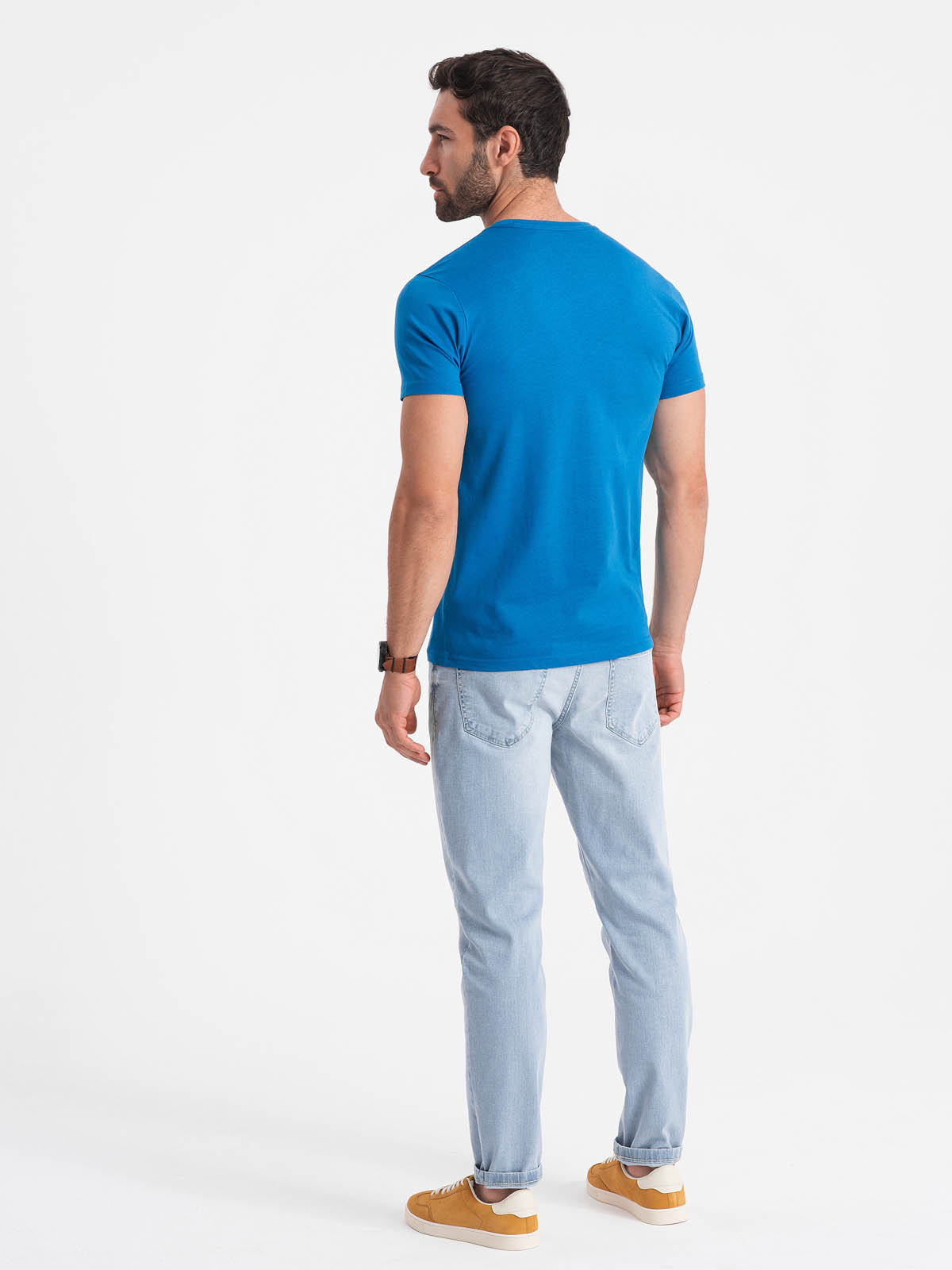 Ombre Men's classic cotton BASIC T-shirt - blue