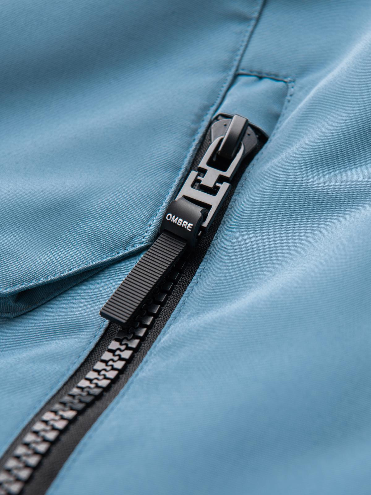 Ombre Insulated long men&#039;s jacket with reflective elements - blue