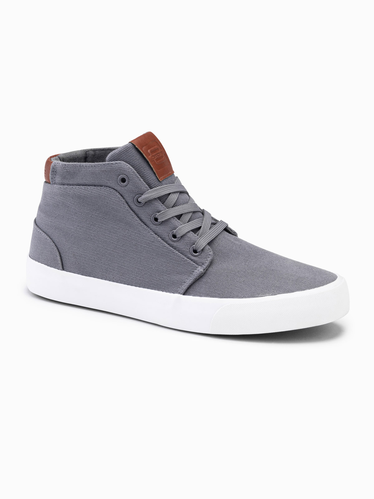 Ombre Men's high-top cotton canvas sneakers shoes - gray