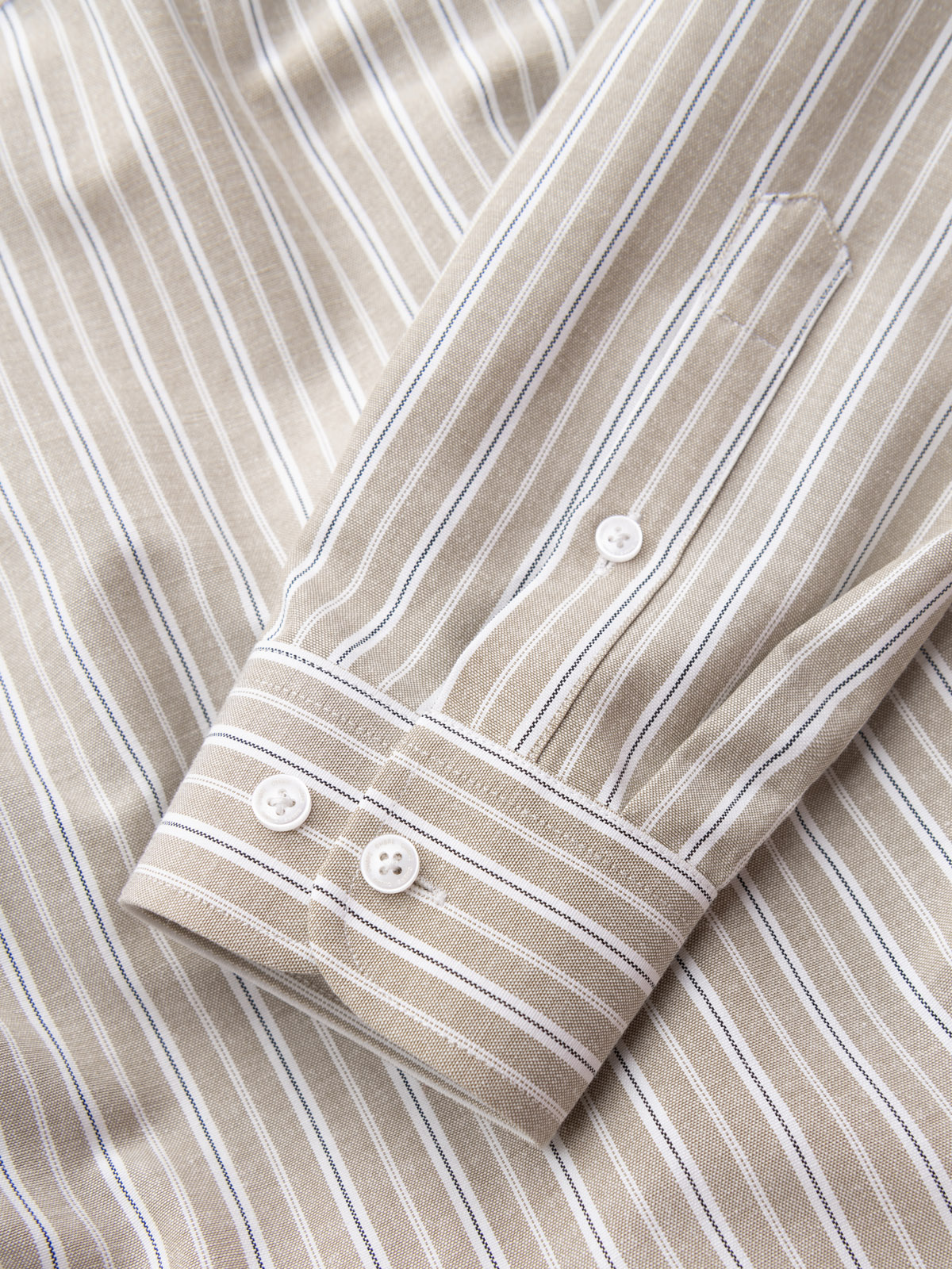 Ombre Men&#039;s cotton REGULAR FIT shirt with fine stripes - beige
