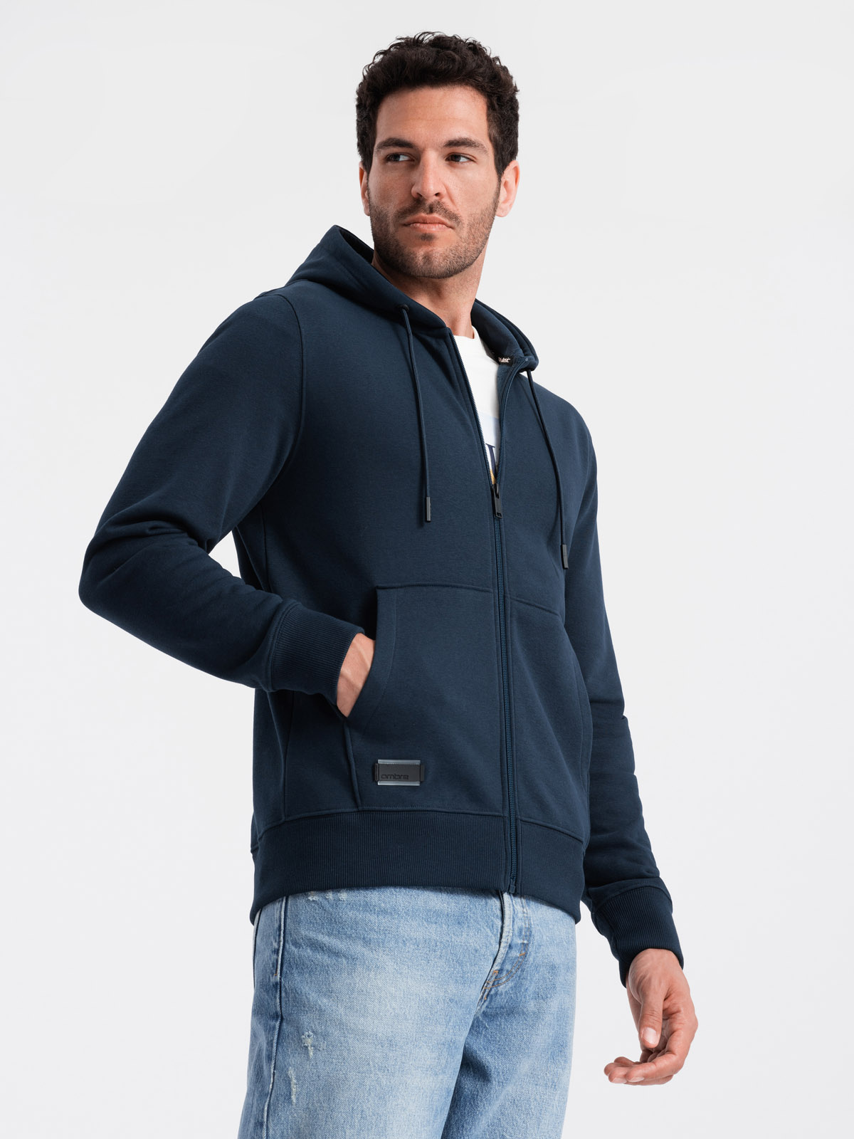 Ombre BASIC men&#039;s cotton stretch sweatshirt - navy blue