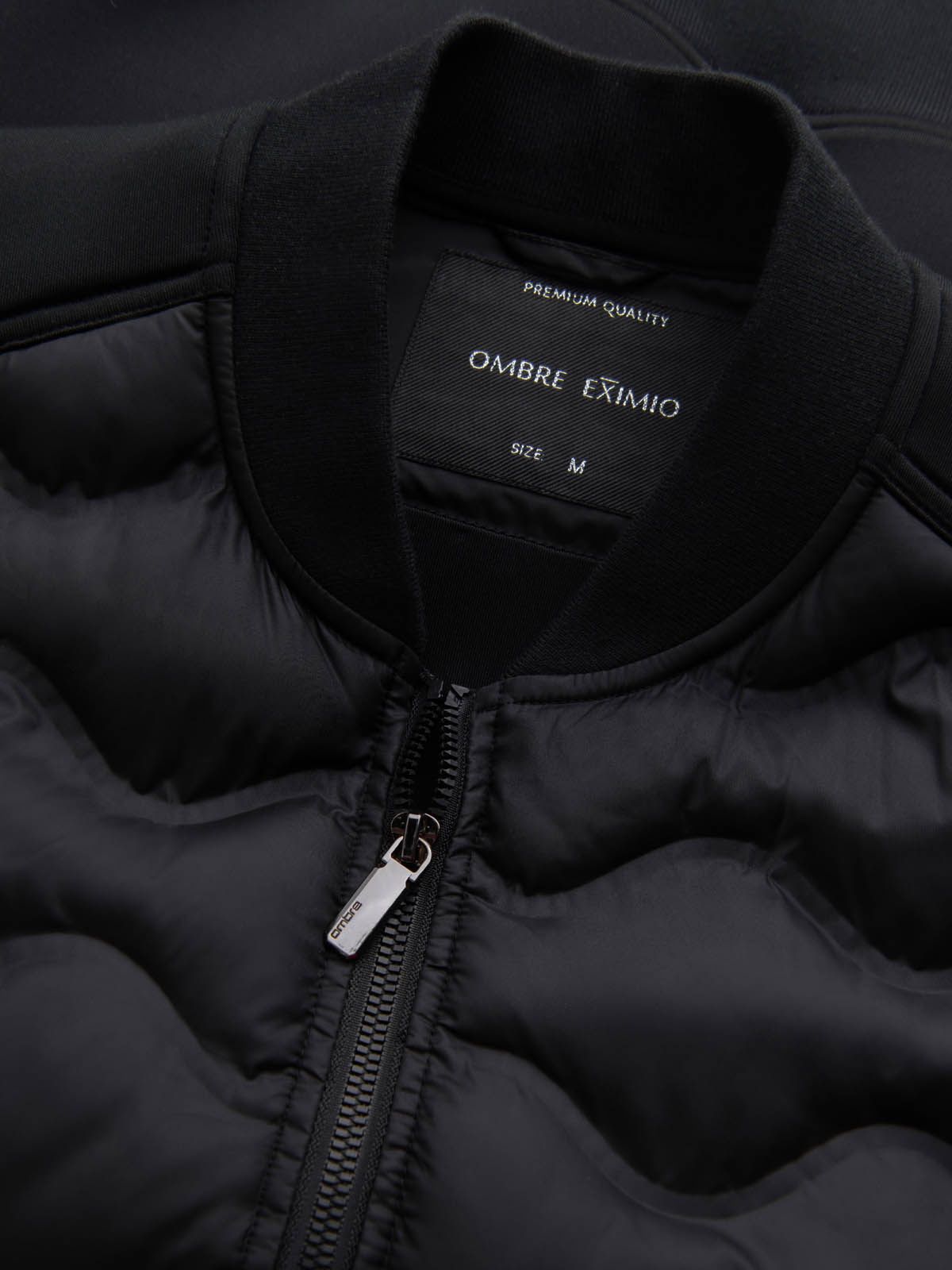Ombre Men&#039;s quilted bomber jacket - black