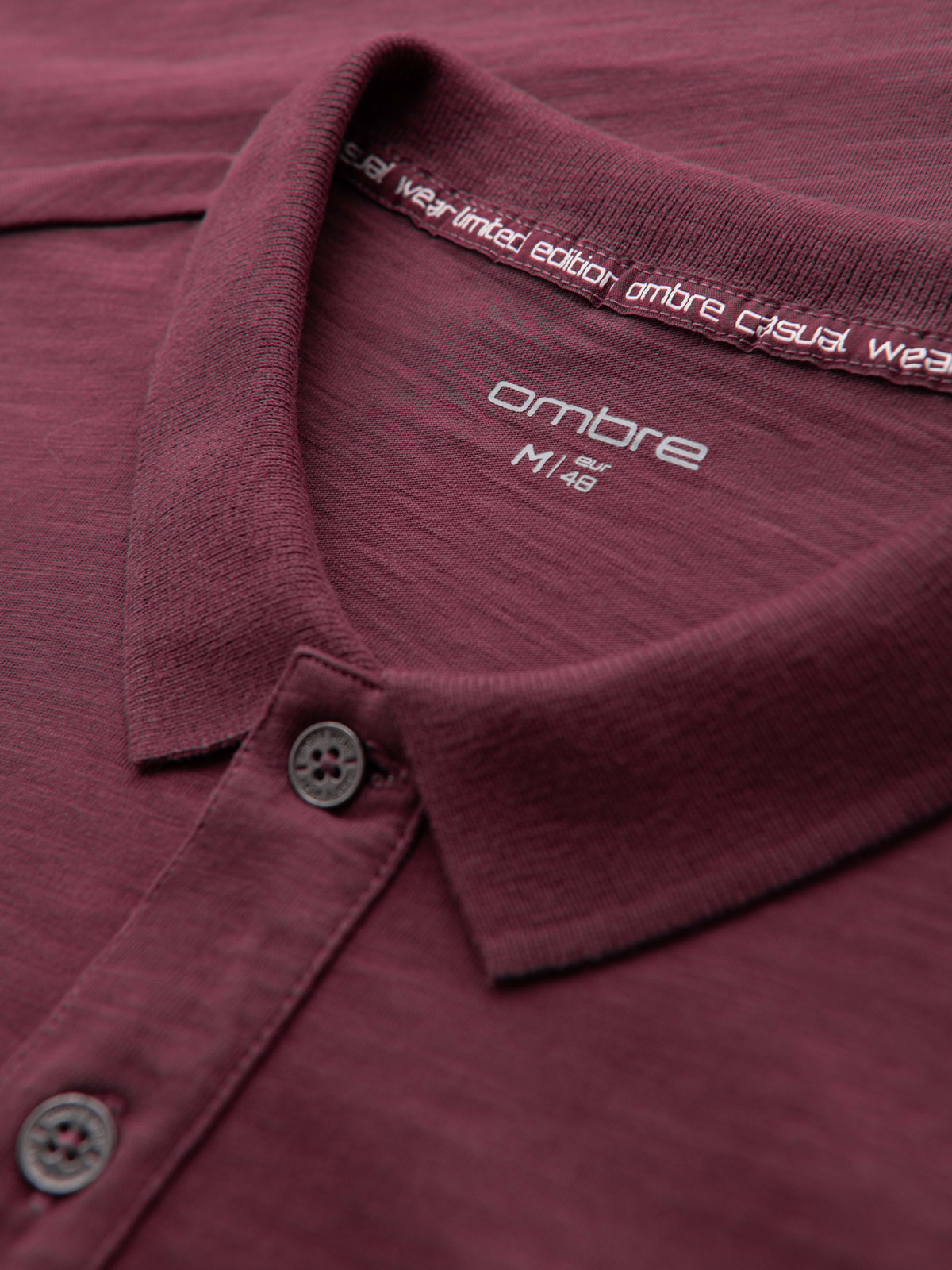 Ombre Men's polo t-shirt with decorative buttons