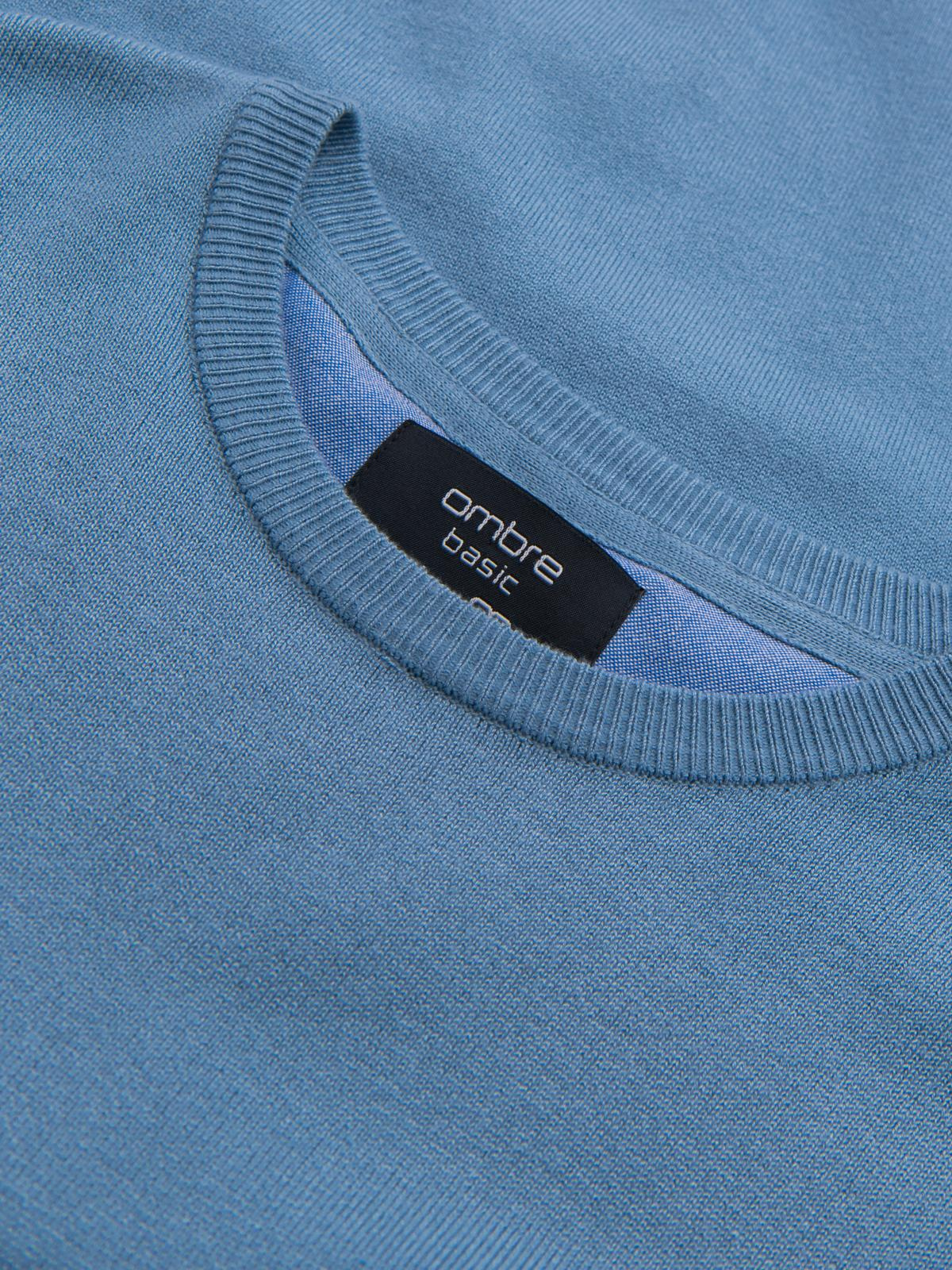 Ombre Classic men&#039;s sweater with round neckline - light blue