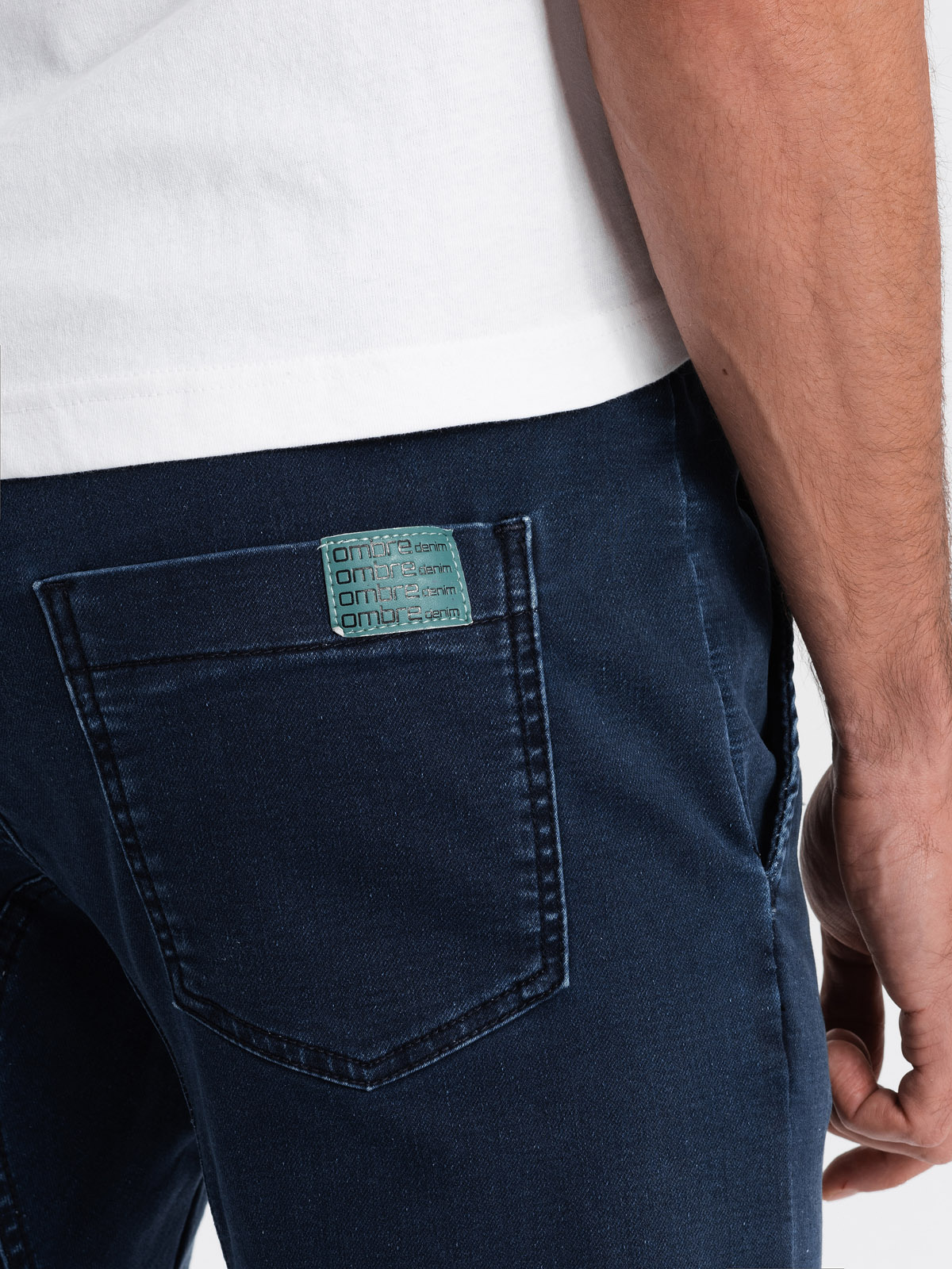 Ombre Men's JOGGERS pants with cargo pocket - navy blue