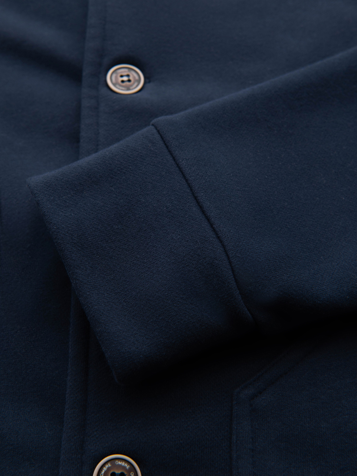 Ombre Men's button-down sweatshirt with collar - navy blue