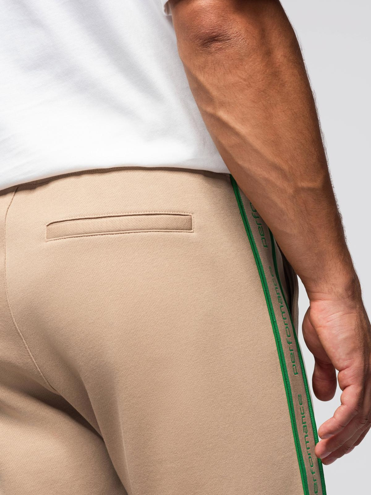 Ombre Men&#039;s sports jogger pants with stripes - brown