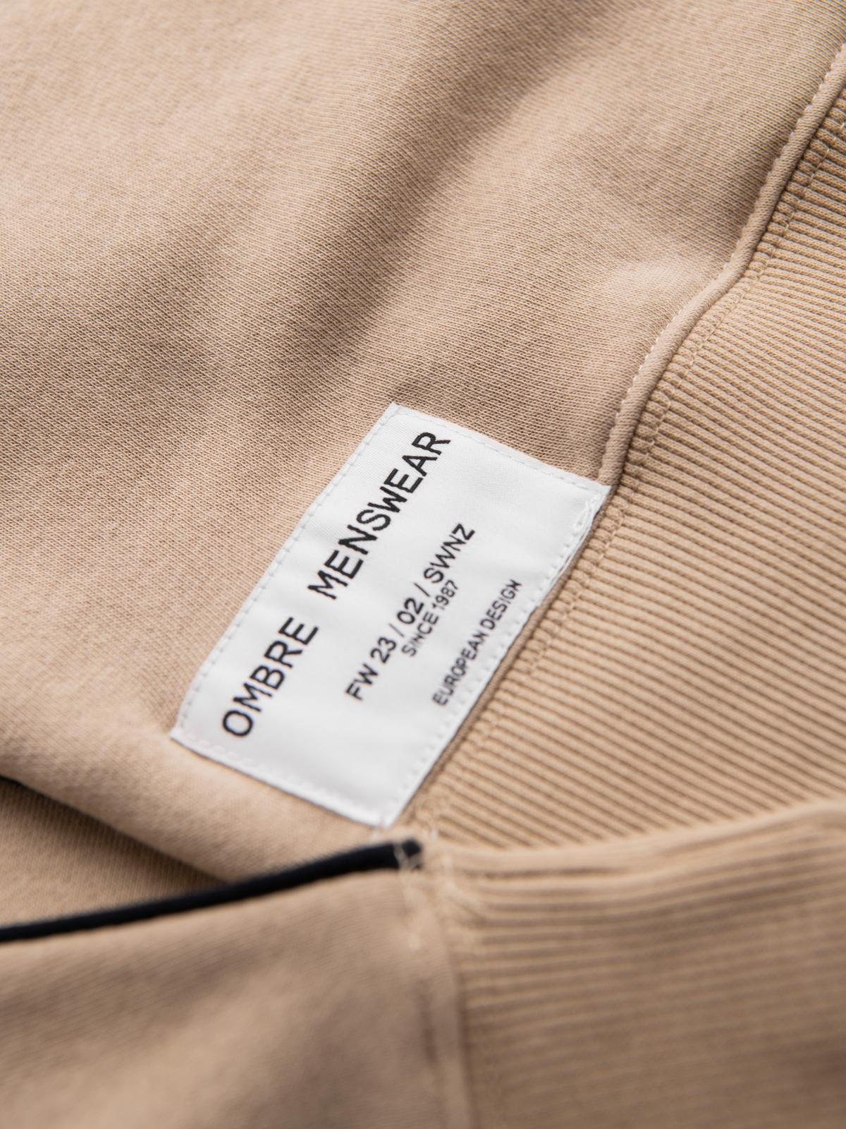 Ombre Men&#039;s OVERSIZE sweatshirt with contrasting color combination - beige