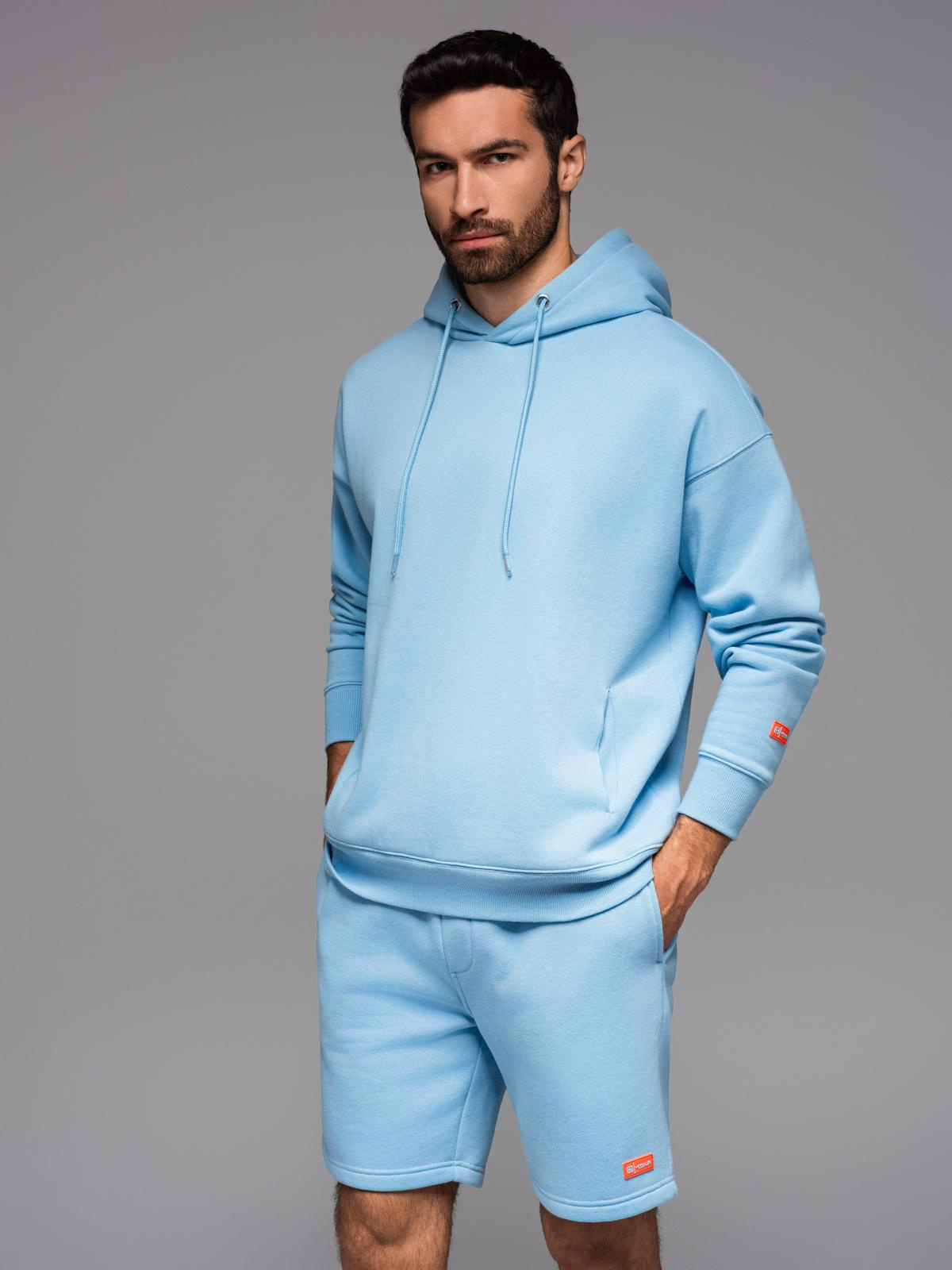 Ombre Unisex sweatshirt with hood and pockets - blue