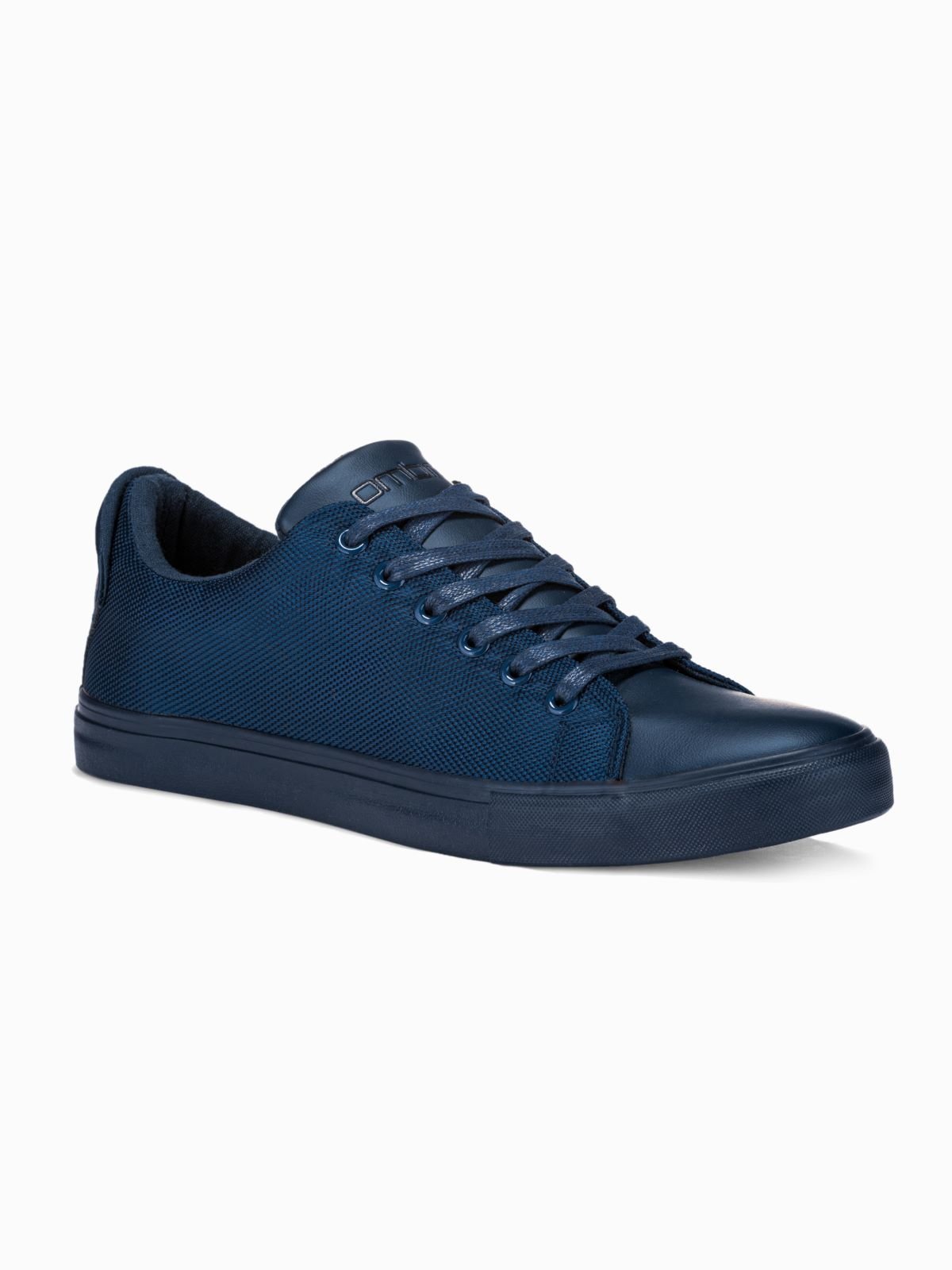 Levně Ombre BASIC men's shoes sneakers in combined materials - navy blue