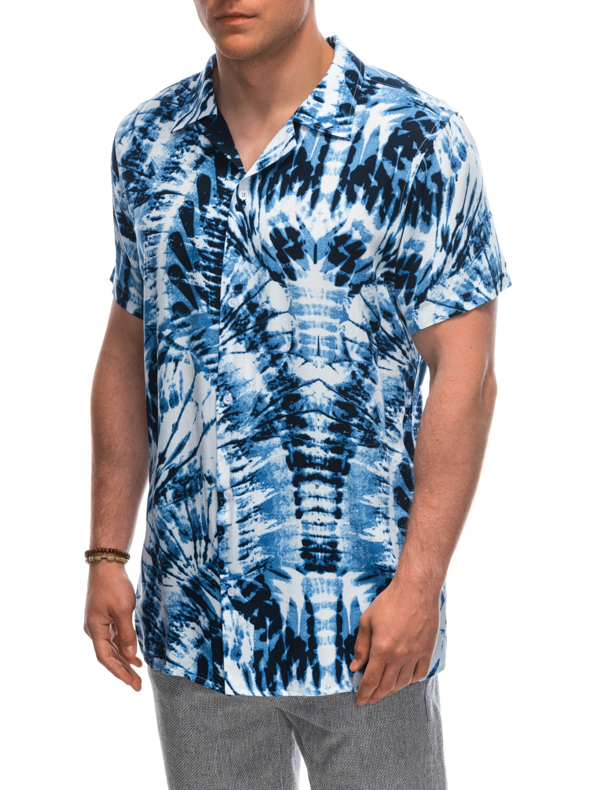 Ombre Mens viscose patterned short sleeve shirt OM-SHPS-0113