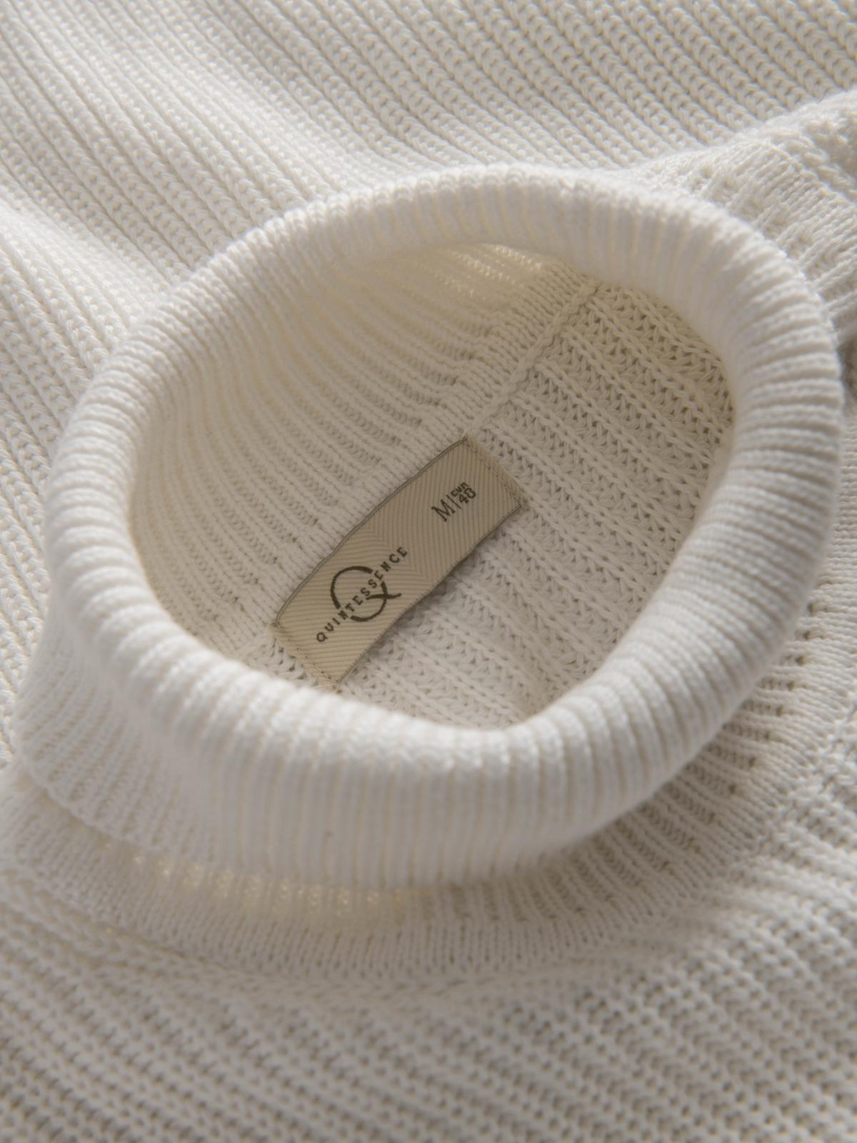 Ombre Classic men's cotton turtleneck sweater - white